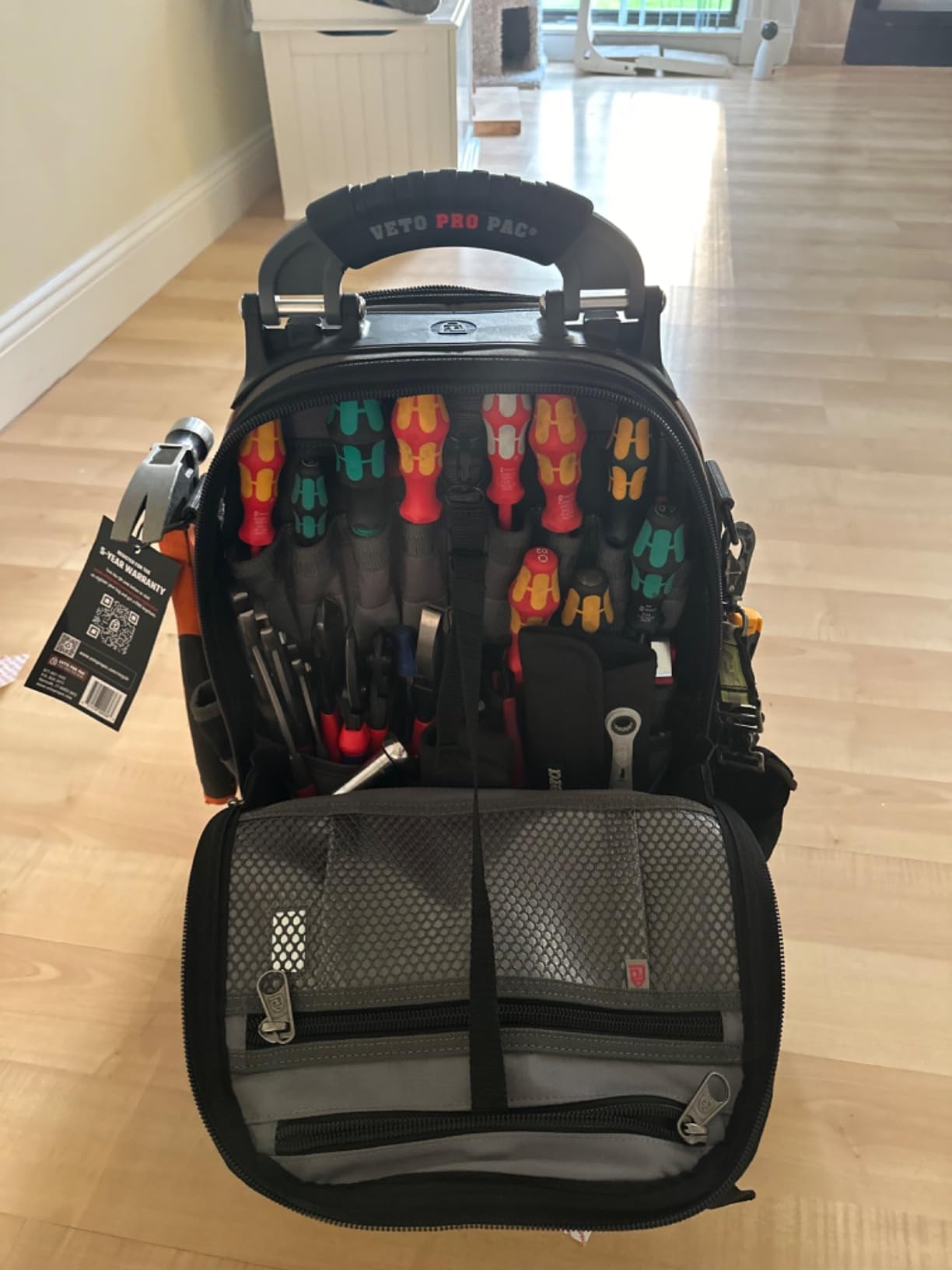 Veto Pro Pac Tech Pac Tool Backpack - Heavy-Duty Weatherproof Tool Bag with 46 Pockets, Waterproof Molded Base & Ergonomic Padded Straps & EVA Back Padding for Technicians and Contractors customer photo 1