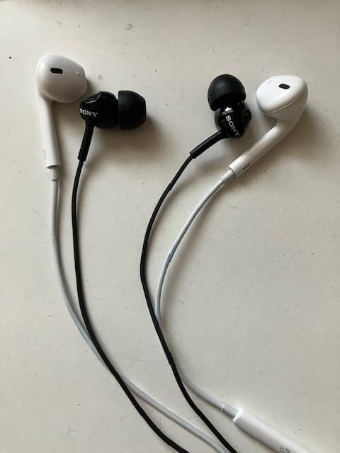 Sony Deep Bass Earphones with Smartphone Control and Mic - Metallic Red customer photo 2