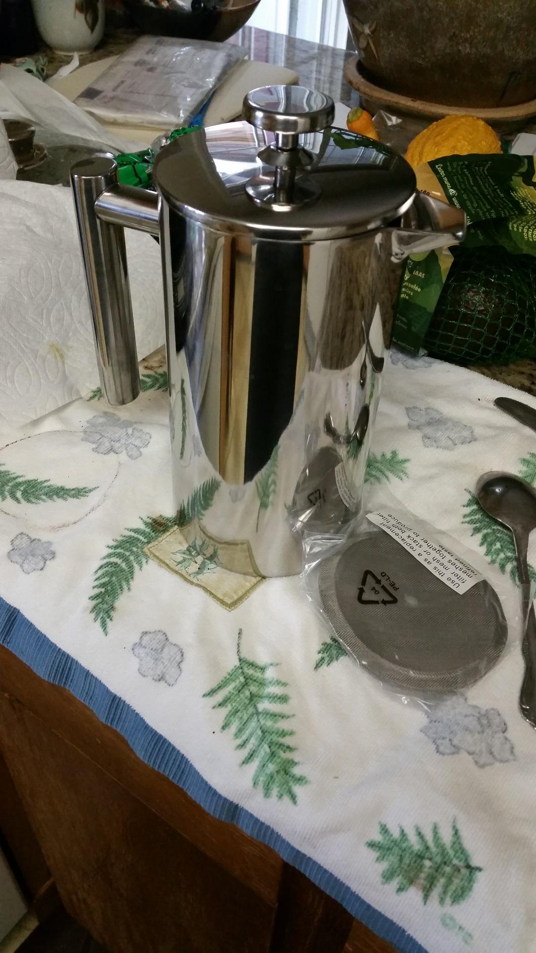 Secura French Press Coffee Maker, 304 Grade Stainless Steel Insulated Coffee Press with 2 Extra Screens, 34oz (1 Litre), Silver customer photo 2