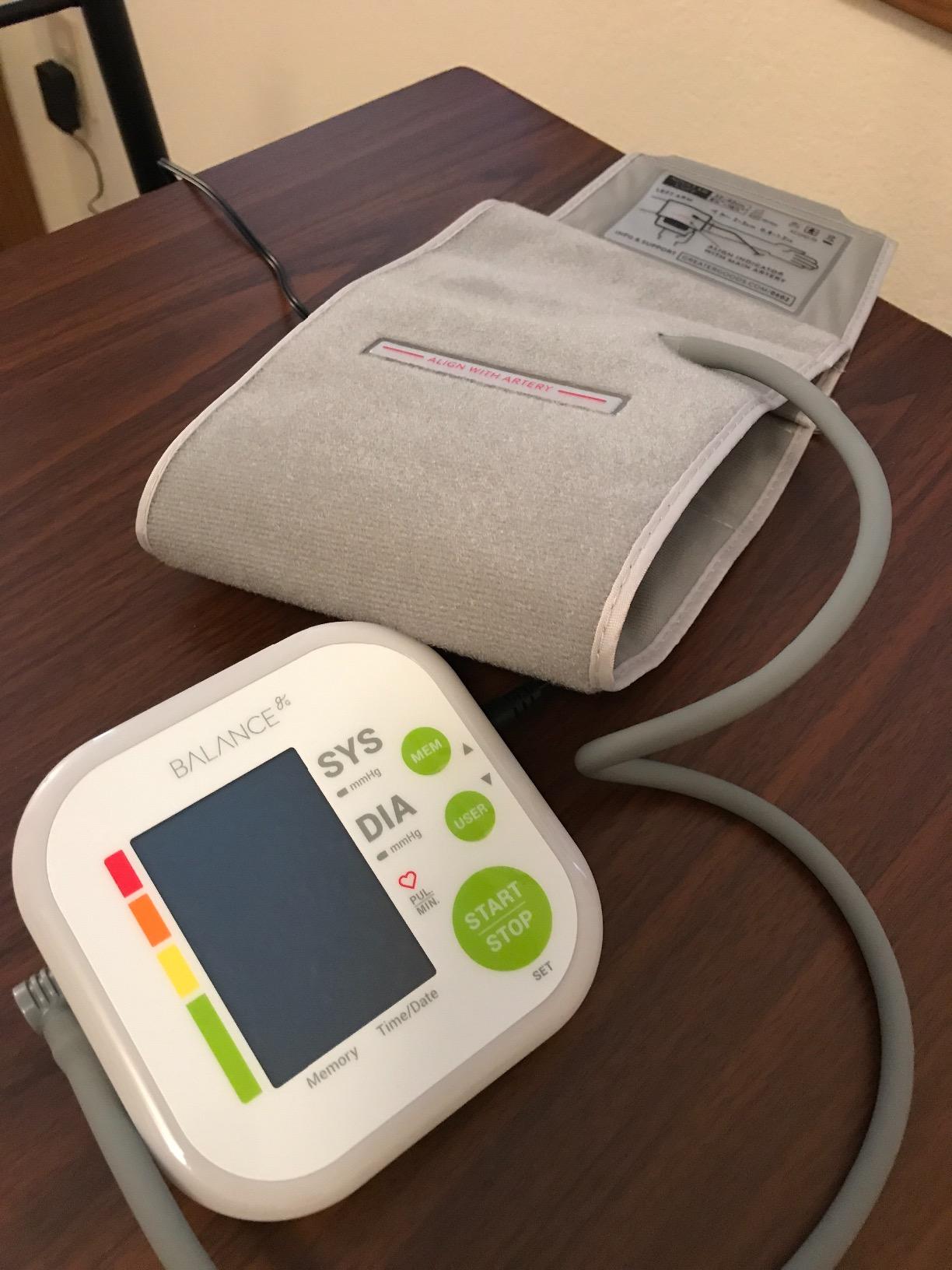 Greater Goods Upper Arm Blood Pressure Monitor for Home Use - Automatic One-Touch BP Machine, Wide-Range Cuff (8.7
