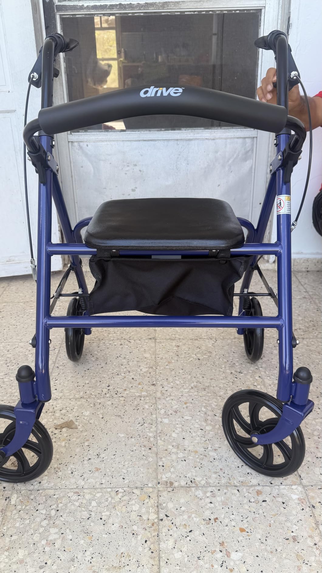 Drive Medical Rollator Walker with Seat, 7.5 Inch Wheels, Blue | Rollator Walker Offers Stable, Height Adjustable Mobility Support with Durable Steel Frame and Wheels customer photo 2