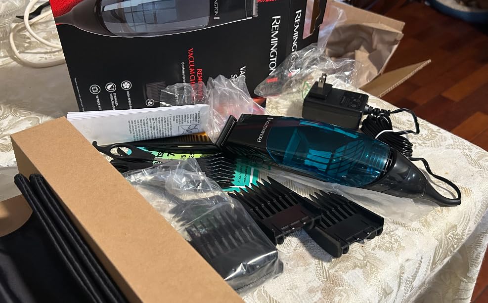 Remington Vacuum Hair Clippers for Men, 18-Piece Haircut Kit | Mess-Free Haircut with Hair Collection Chamber, Dual Motor Power, Beard trimmer, Guide Combs, Scissors, And Storage Pouch customer photo 2