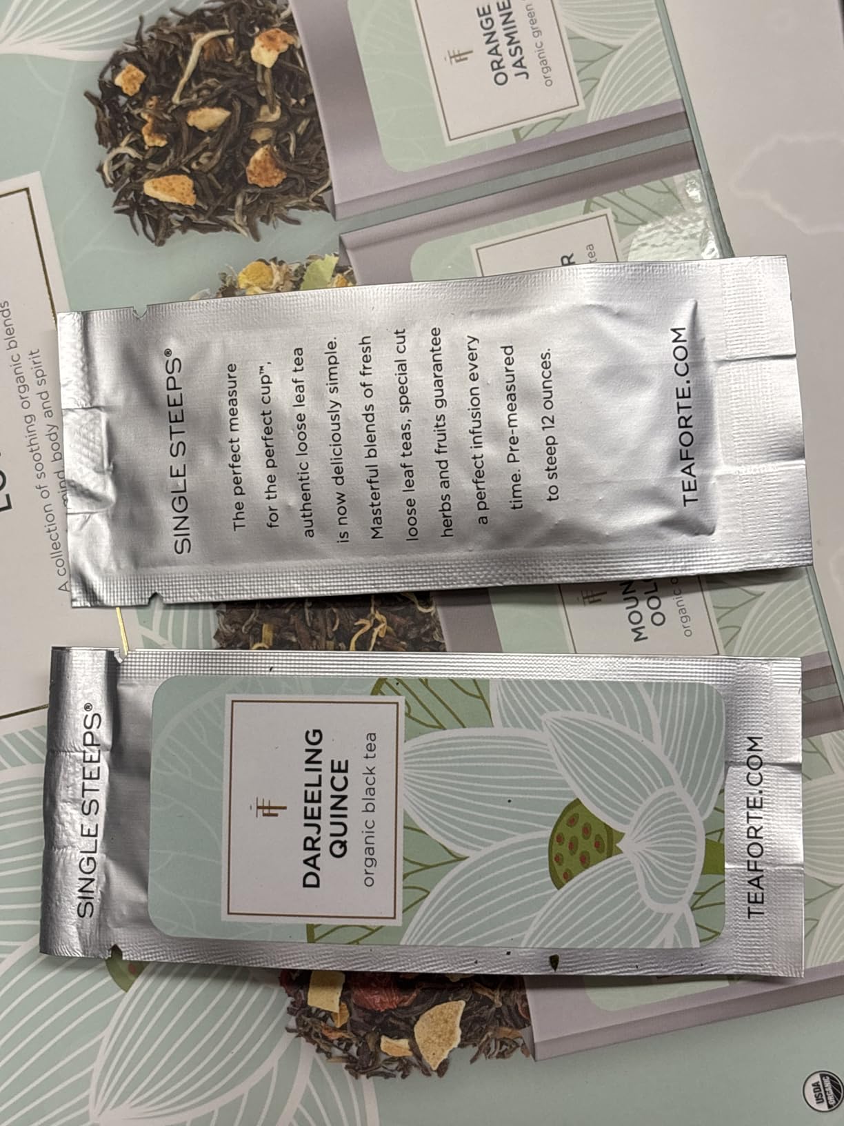 Tea Forte Single Steeps Tea Sampler, Lotus, 15 Pouches | 15 Single Serve Loose Leaf Bags - Premium Handcrafted Tea Blends - Giftable Box customer photo 1