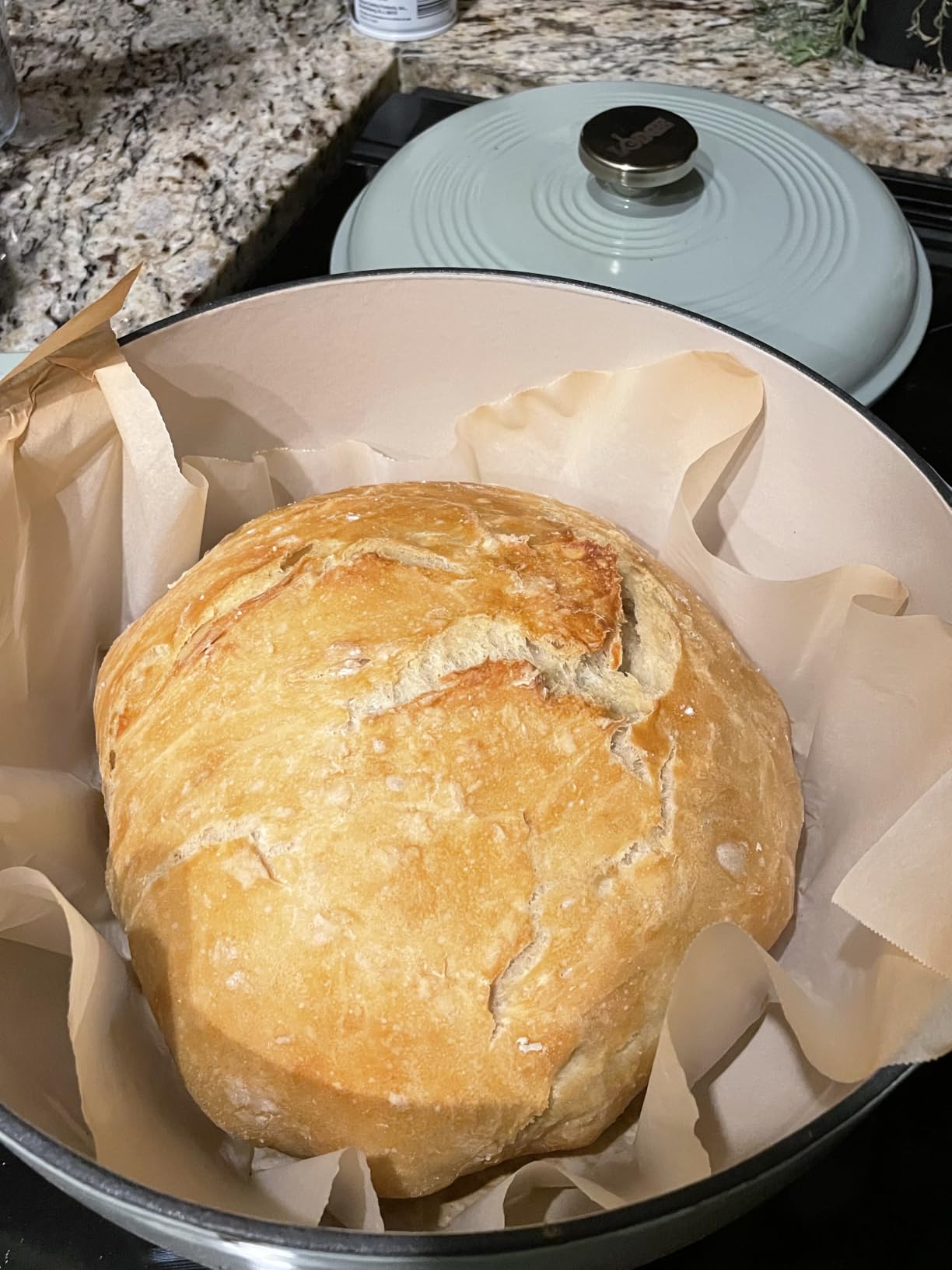 Lodge Essential Enamel Cast Iron Dutch Oven 6 Quarts - Perfect for Bread Baking, Braising, Marinating & Slow Cooking, Features Moisture-Sealing Lid & Dual Handles, Kitchen Essentials, Oyster White customer photo 2