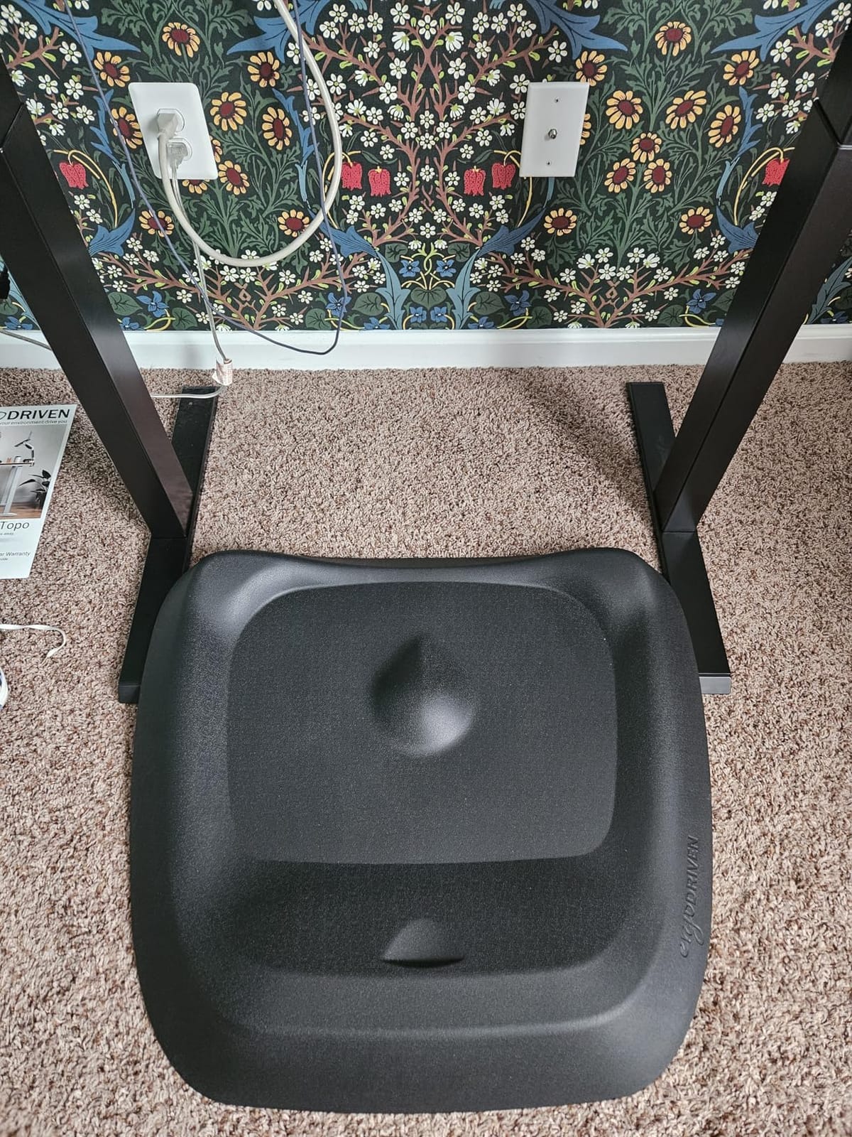 The Standing Desk Mat - Topo by Ergodriven | Premium Not-Flat Anti-Fatigue Standing Desk Mat with Calculated Terrain | Ultra-Thick Deluxe Comfort Foam, Durable, PVC-Free | Obsidian Black customer photo 1