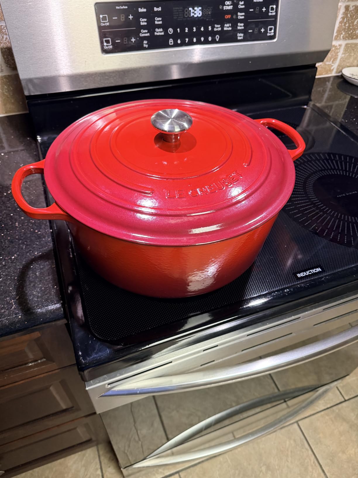 Le Creuset Enameled Cast Iron Signature Round Dutch Oven, 5.5 qt., Flame customer photo 2