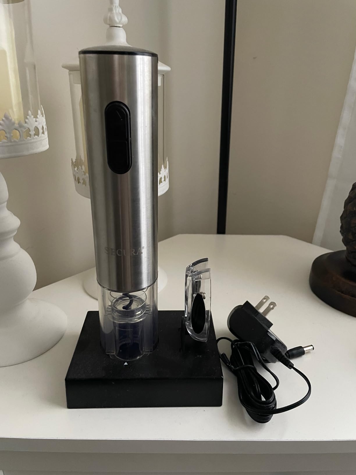 Secura Electric Wine Opener, Automatic Electric Wine Bottle Corkscrew Opener with Foil Cutter, Rechargeable (Stainless Steel) customer photo 1