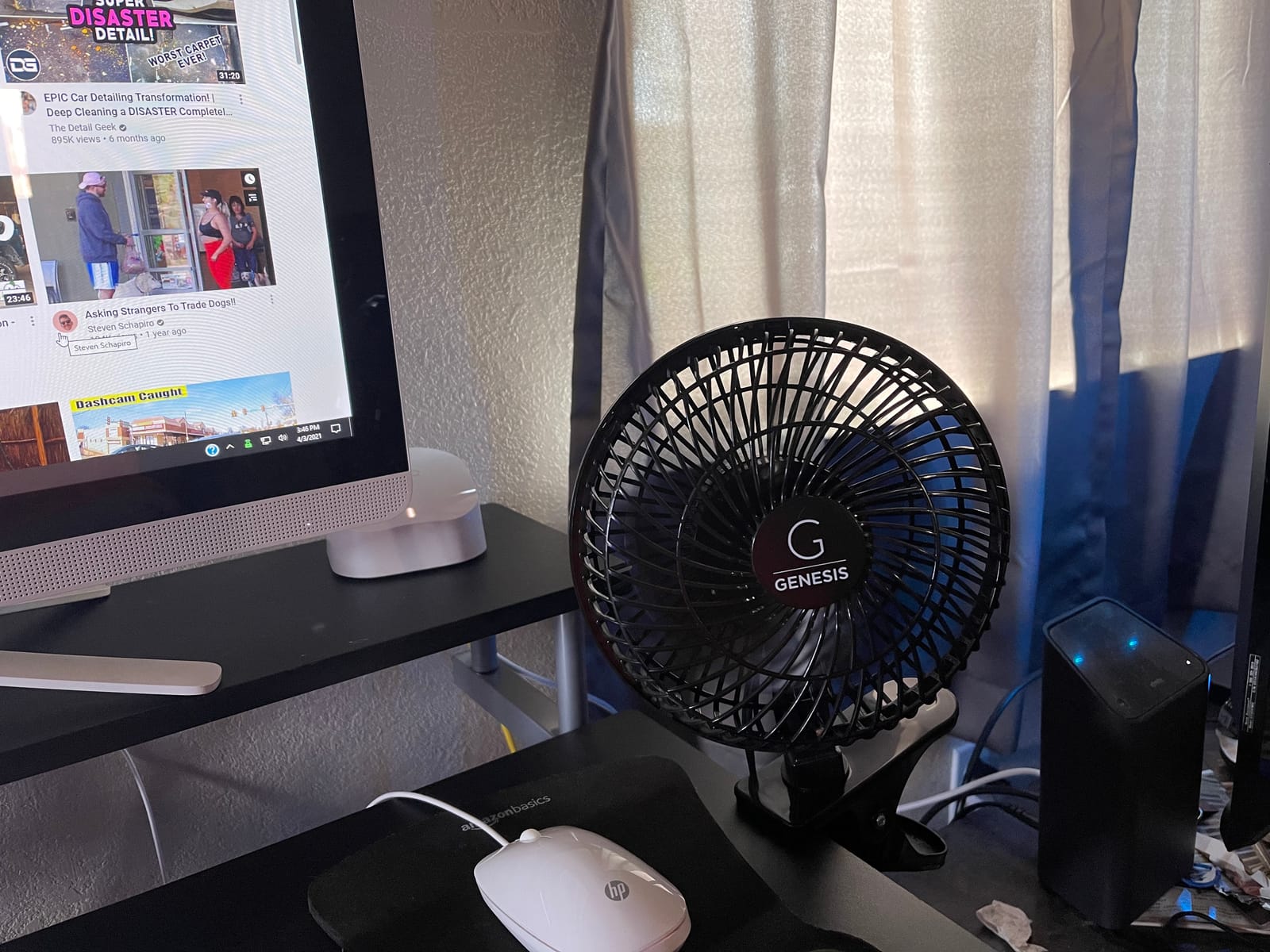 Genesis 6-Inch Clip Convertible Table-Top & Clip Fan Two Quiet Speeds - Ideal For The Home, Office, Dorm, More Black customer photo 1