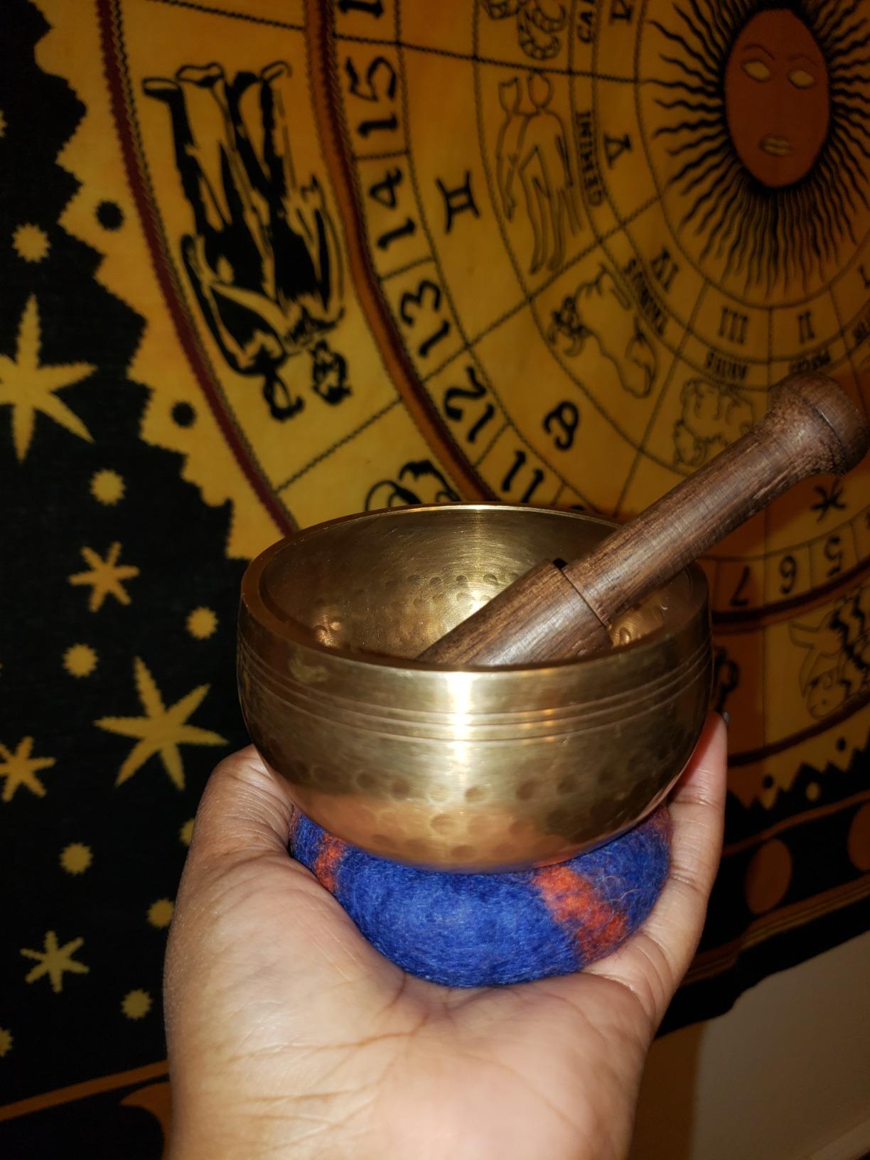Handcrafted Tibetan Singing Bowl Set - 3.5
