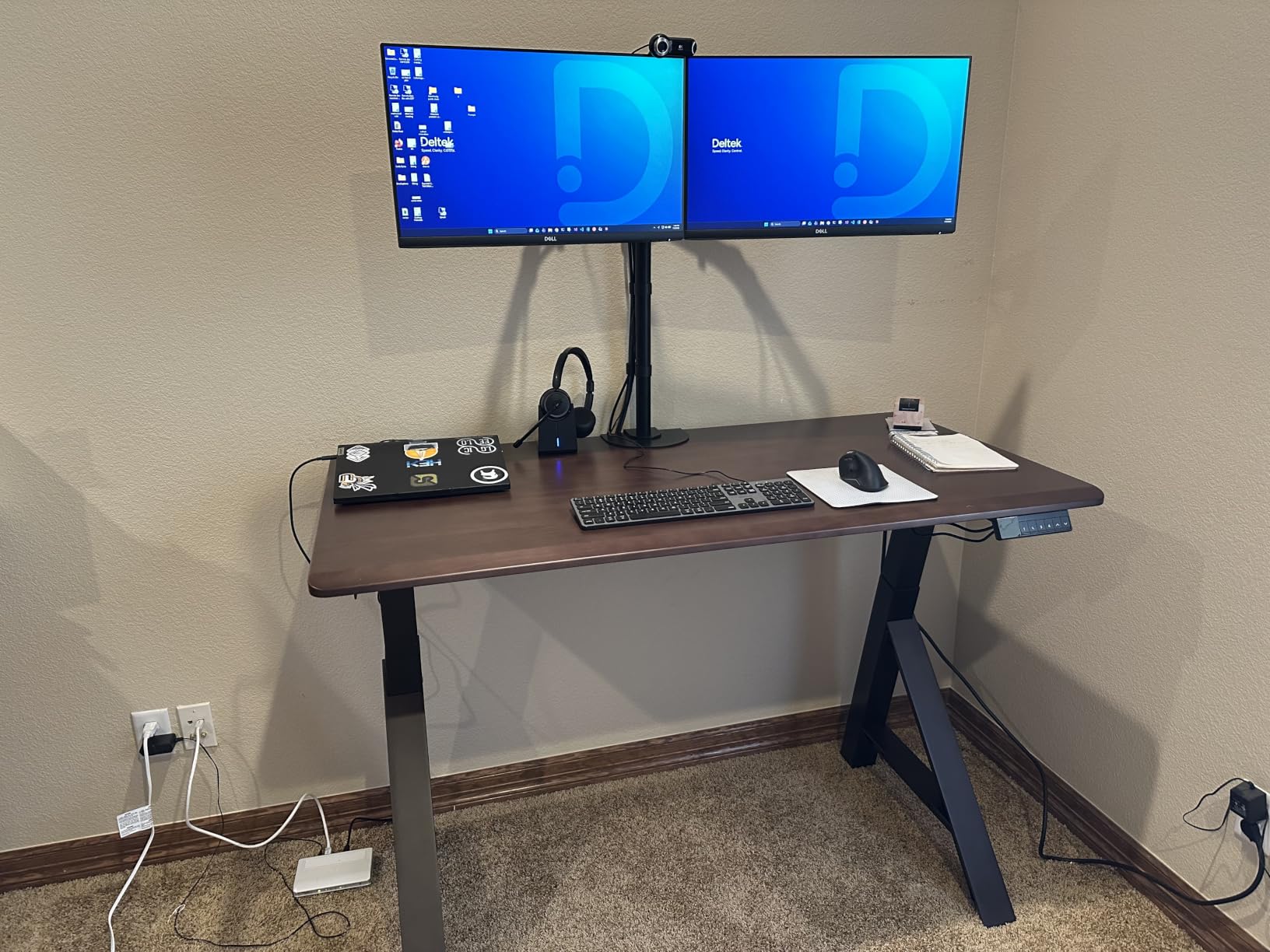 VIVO Dual Monitor Stand Up Desk Mount Extra Tall 39 inch Pole, Fully Adjustable Stand for up to 27 inch Screens, Black, STAND-V012 customer photo 1