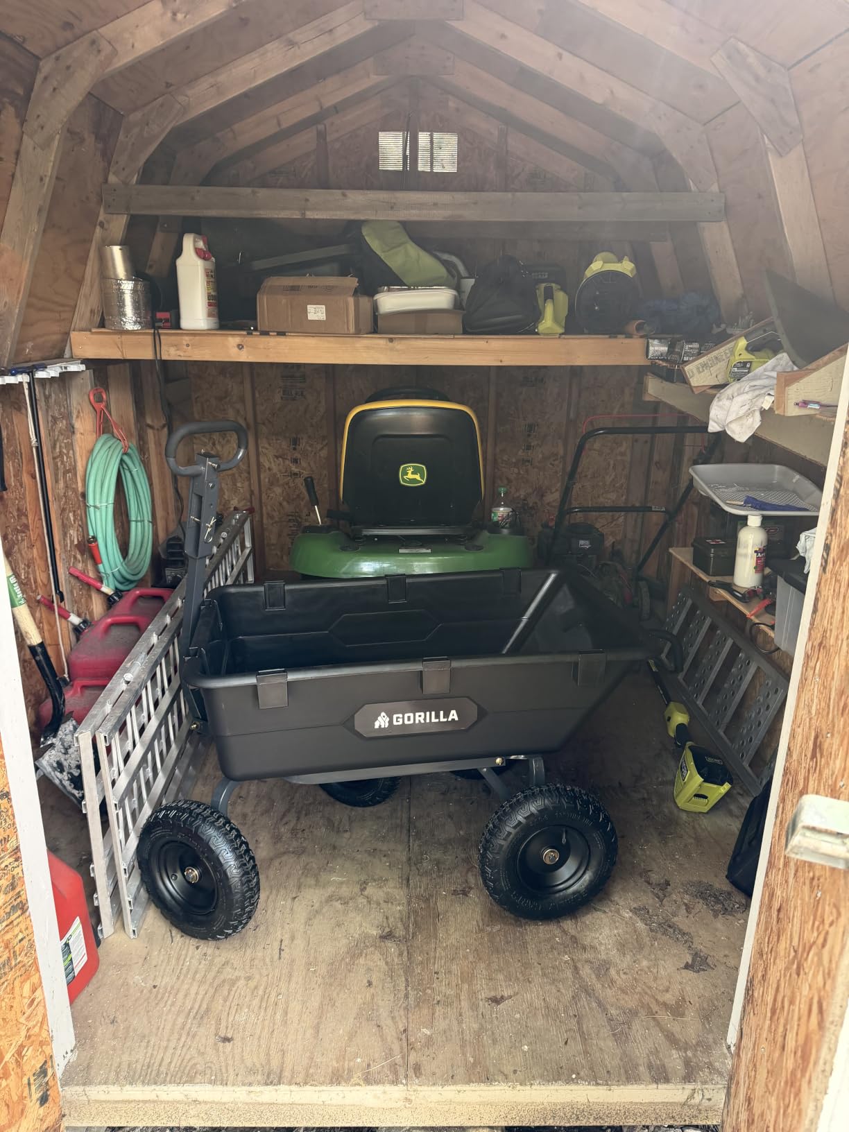 Gorilla Carts Poly Garden Dump Cart, 4 Cu Ft Tub, 600 lb Haul Capacity, Black - Heavy-Duty Utility Wagon with Quick-Release Dumping & Pneumatic Tires for Yard, Landscaping and Gardening customer photo 1