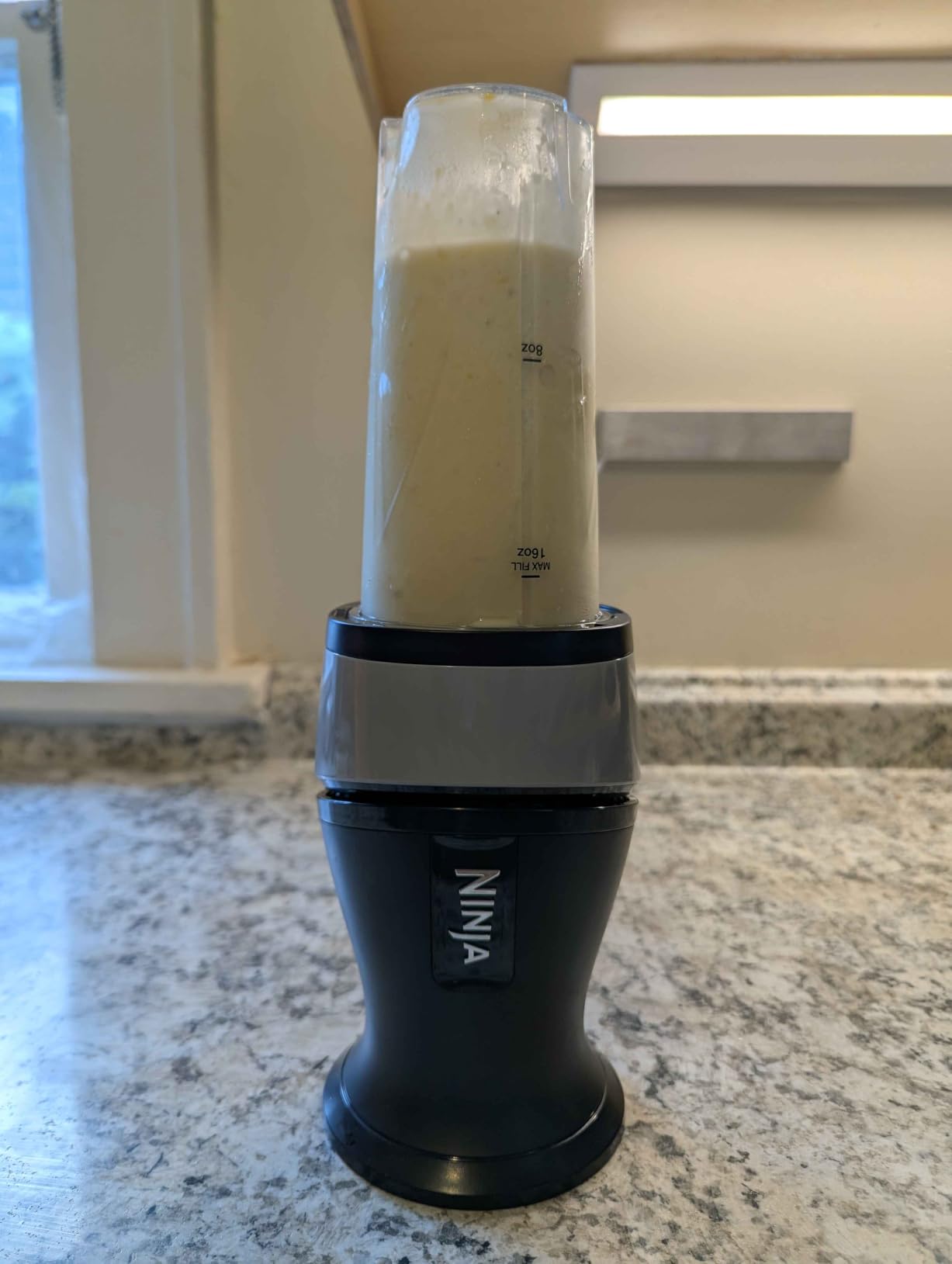 Ninja Fit Compact Personal Blender, 700W, (2) 16oz Cups, QB3001SS | 700-watt base blends smoothies, shakes & frozen drinks. (2) 16-oz to-go cups w/ spout lids. Dishwasher safe. customer photo 2