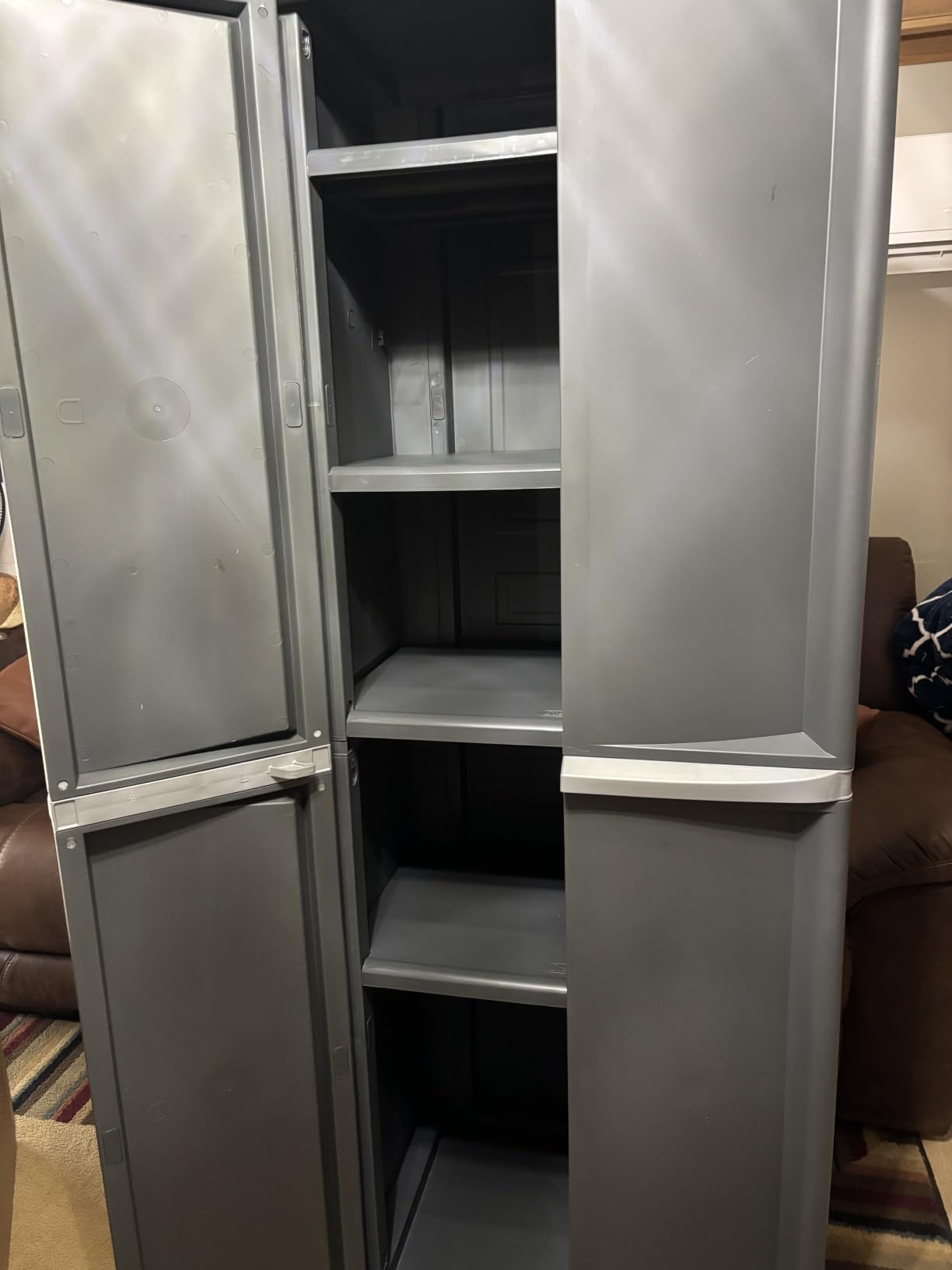 Sterilite 4 Shelf Cabinet, Lockable Utility Storage w/ Adjustable Shelves, Gray - plastic Shelving Unit for Organizing Garage, Pantry, Basement, Laundry Room or Mudroom customer photo 1