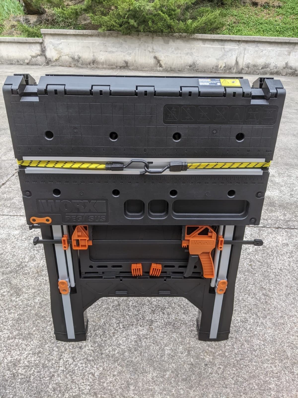 Worx Pegasus 2-in-1 Folding Work Table & Sawhorse, Easy Setup Portable Workbench, 31