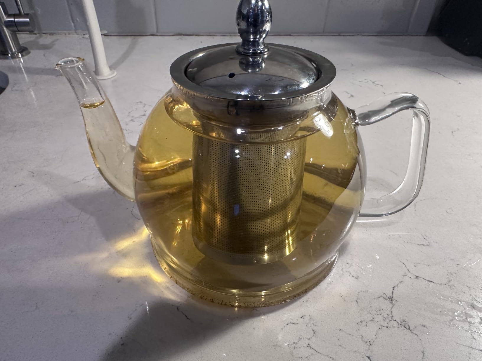 HIWARE 1000ml Glass Teapot with Removable Infuser, Stovetop Safe Tea Kettle, Blooming and Loose Leaf Tea Maker Set customer photo 2