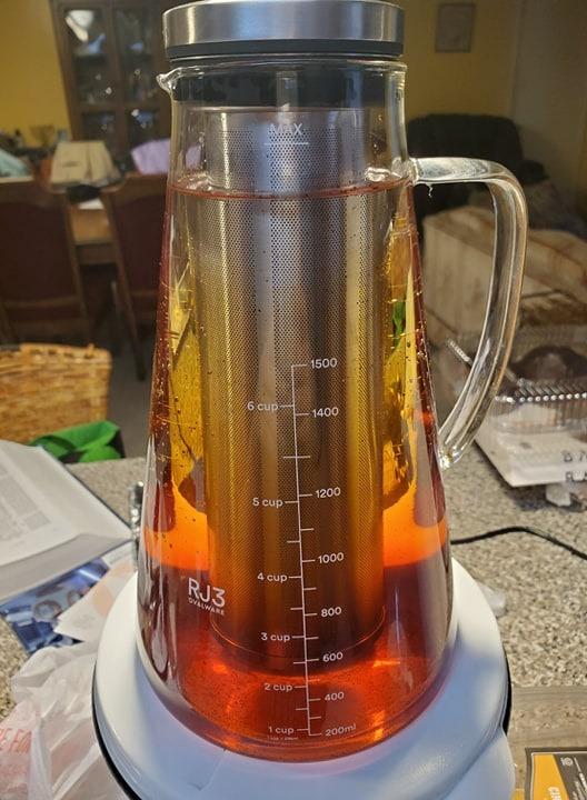 OVALWARE Airtight Cold Brew Iced Coffee Maker Pitcher (& Iced Tea Maker) with Spout - 1.5L/ 51oz Brewing Glass Carafe with Removable Stainless Steel Filter customer photo 1