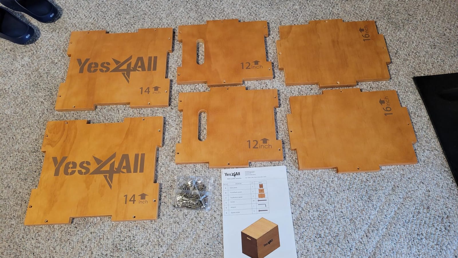 Yes4All Plyo Box, 3-in-1 Wooden Box Jump for Home Gym, Lunges, Squats, Dips customer photo 1