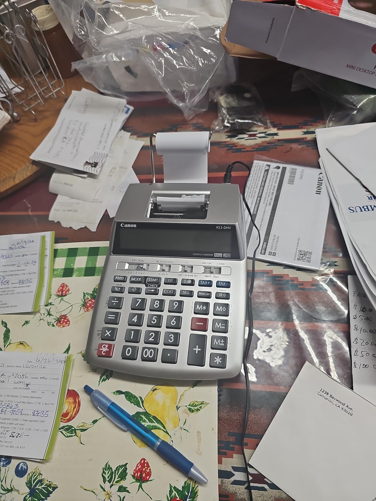 Canon P23-DHV-3 Printing Calculator with Double Check Function, Tax Calculation and Currency Conversion - Paper Roll Included in Box customer photo 1