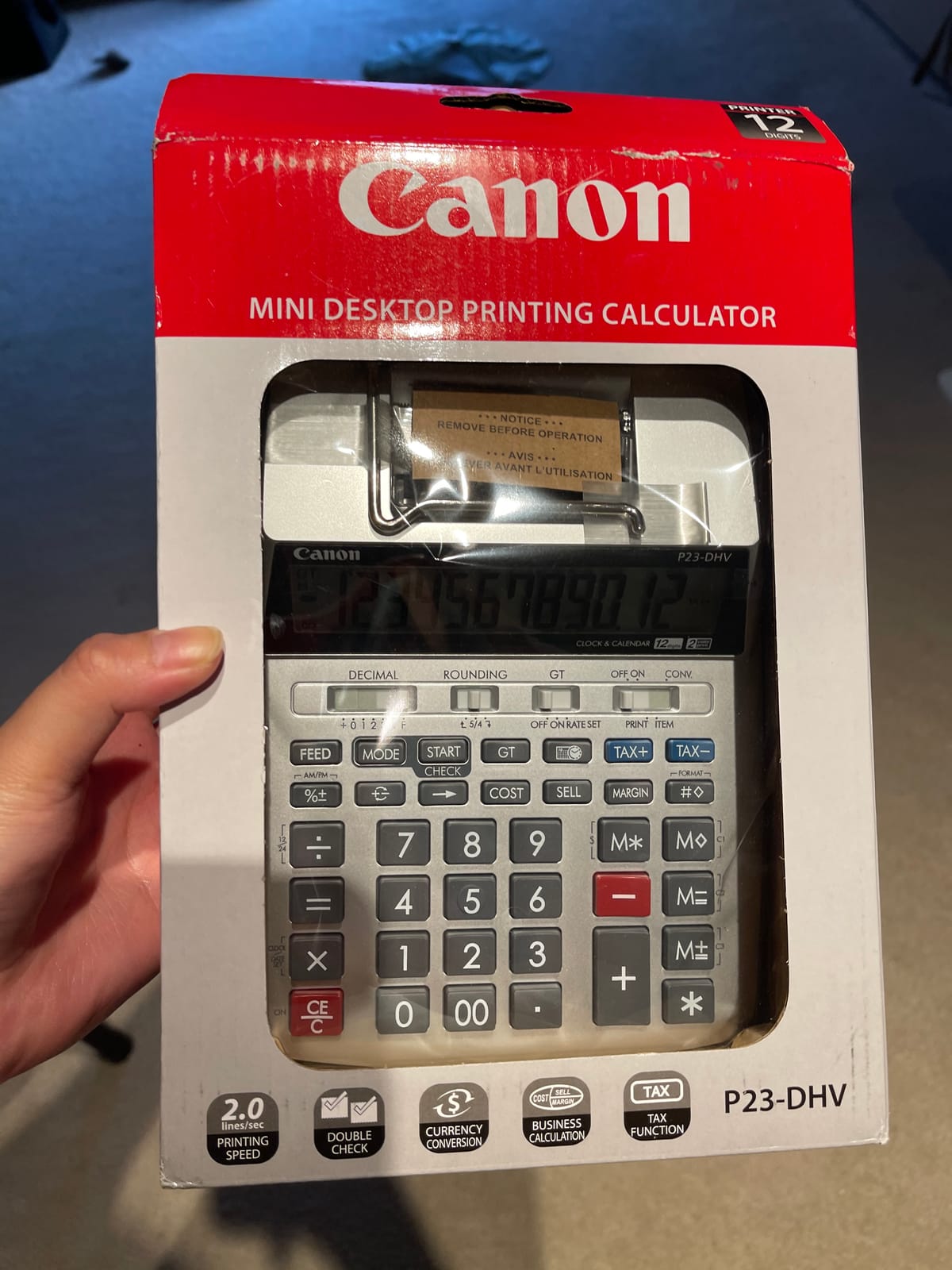 Canon P23-DHV-3 Printing Calculator with Double Check Function, Tax Calculation and Currency Conversion - Paper Roll Included in Box customer photo 2