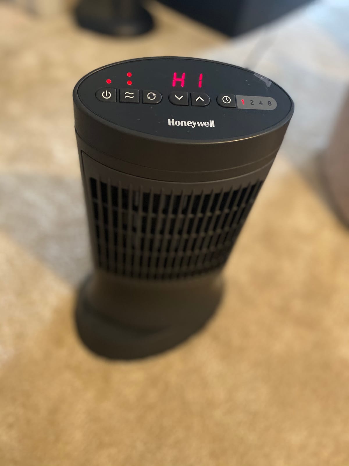 Honeywell Slim Ceramic Tower Heater, Large Room, Black | Digital Controls, Oscillation, Programmable Thermostat, 1500W customer photo 2