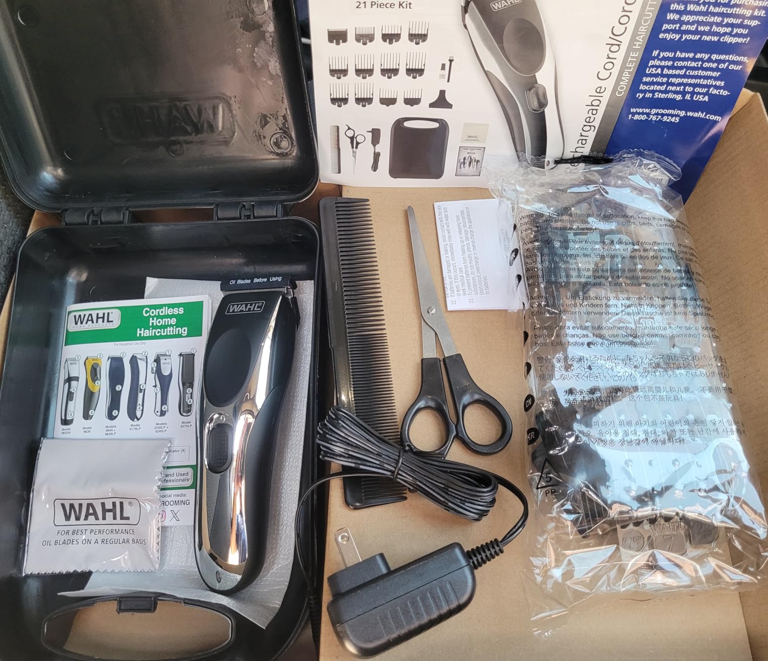 Wahl Clipper Rechargeable Cord/Cordless Haircutting & Trimming Kit | Cordless Haircutting, Trimming Long Beards & All Body Grooming, Use Plugged In Or Cordless - 79434 customer photo 1