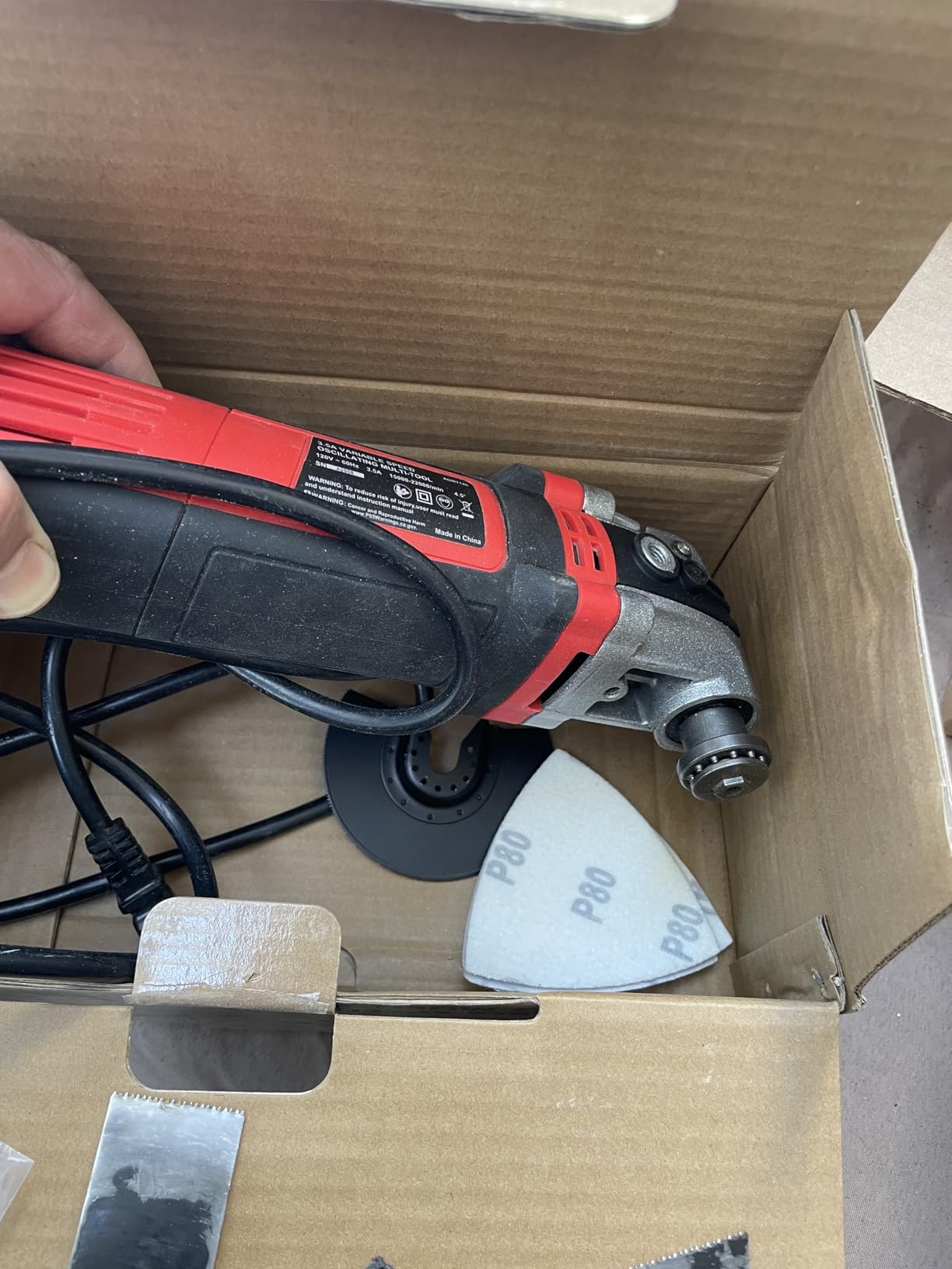 AVID POWER Oscillating Tool, 3.5-Amp Oscillating Multi Tool with 4.5 Oscillation Angle, 6 Variable Speeds and 13pcs Saw Accessories, Auxiliary Handle and Carrying Bag customer photo 2