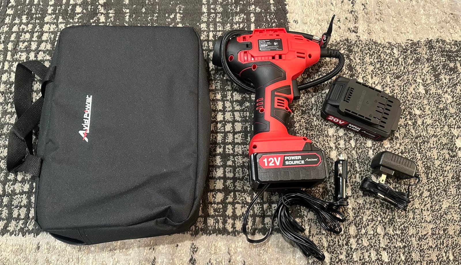 AVID POWER Cordless Tire Inflator Portable Air Compressor 20V Battery Pump | Auto Shut-Off, Rechargeable Battery & 12V DC Adapter, Digital Pressure Gauge, Fast Inflation for Car, Motorcycle, Bike, Ball customer photo 1