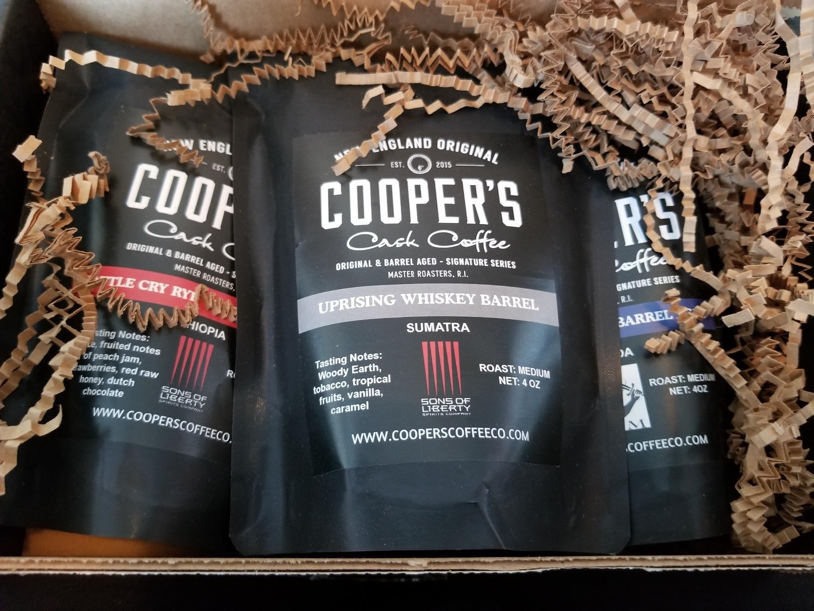 Bourbon & Whiskey Barrel Aged Coffee Box Set with Four Whole Bean Single Origin Coffees (Colombia, Sumatra, Ethiopia, Rwanda) Premium Small-Batch Gourmet Roasted Coffee Gift customer photo 2