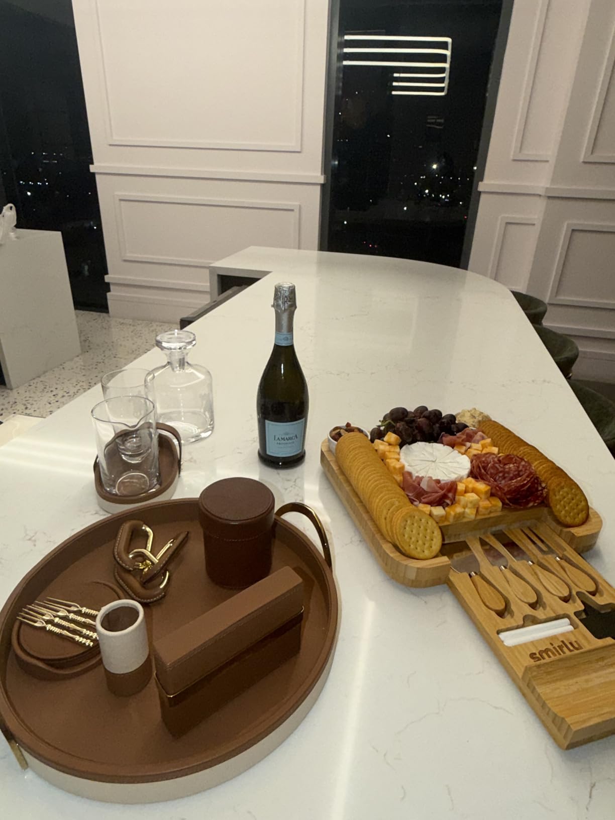 SMIRLY Charcuterie Large Bamboo Cheese Board Set for Serving - House Warming Gifts for New Home, Wedding, Bridal Shower & Birthday, for Women customer photo 2