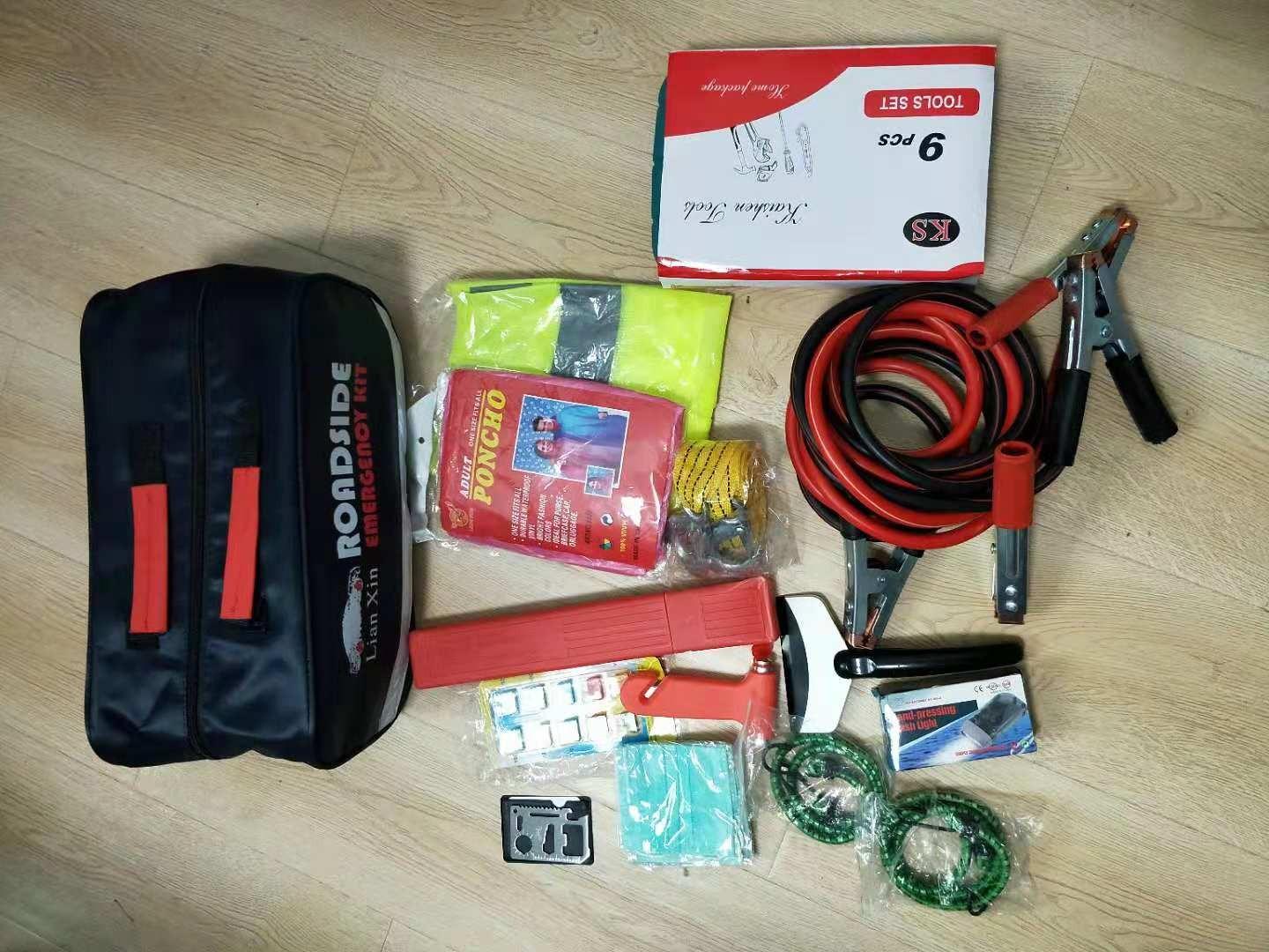 142 PCS Emergency Roadside Kit for Car, Safety Car Kit with Jumper Cables, Roadside Assistance Emergency Kit Warning Triangle, Safety Hammer, Tow Rope, Car Emergency Kit Gifts for New Drivers customer photo 2