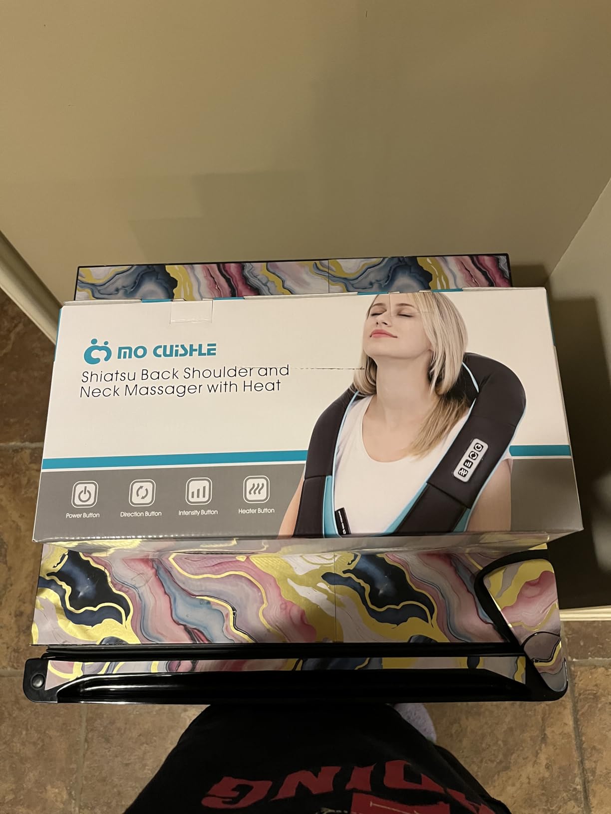 Mo Cuishle Women Men Gifts, Shiatsu Back Shoulder and Neck Massager with Heat, Electric Deep Tissue 4D Kneading Massage, Best Gifts for Mom Dad Wife Husband her Him, Christmas, Birthday (NOT Cordless) customer photo 1
