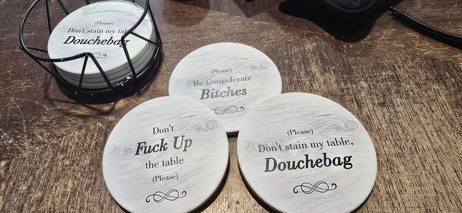 Funny Coasters - Perfect White Elephant Gifts - Unique Gifts for Women Men - Cool Friend Gifts - Secret Santa Gifts - Gag Gifts - Couples Gifts - Funny Housewarming Gifts - Birthday customer photo 1