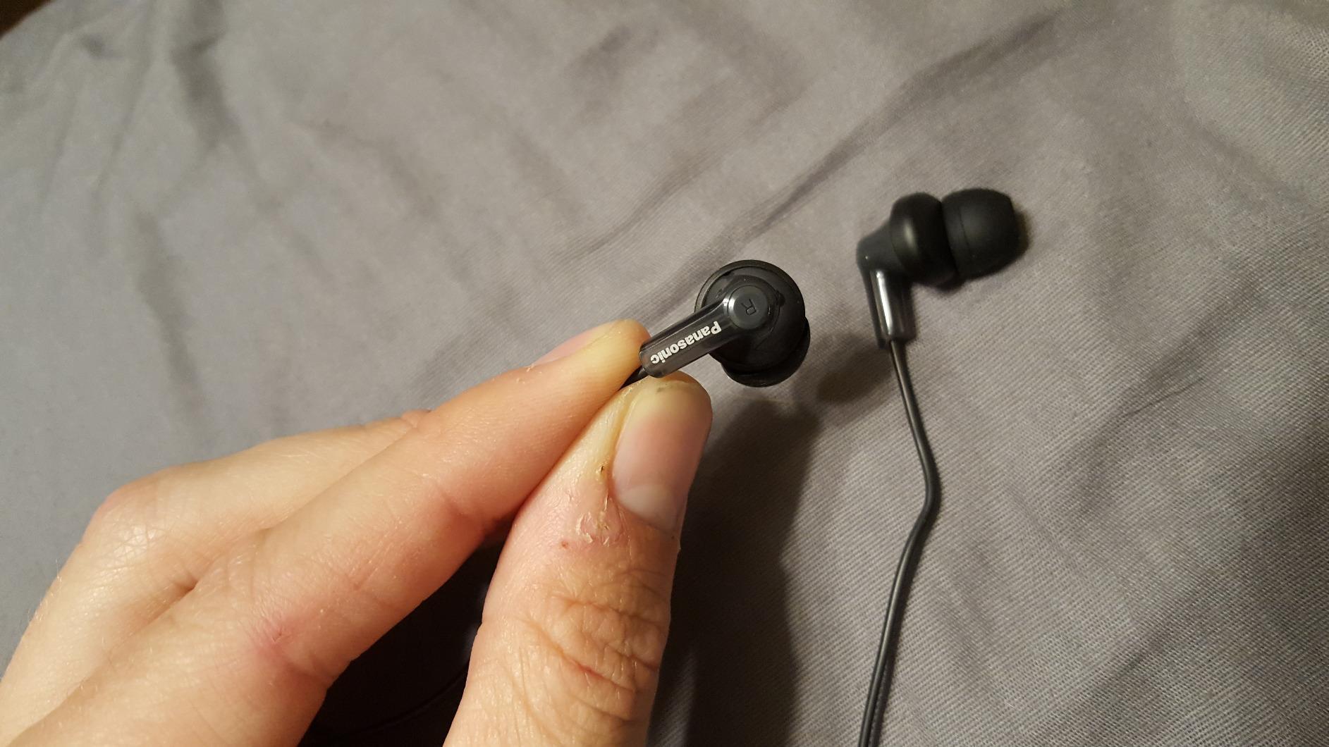 Panasonic ErgoFit Wired Earbuds, In-Ear Headphones with Dynamic Crystal-Clear Sound and Ergonomic Custom-Fit Earpieces (S/M/L), 3.5mm Jack for Phones and Laptops, No Mic - RP-HJE120-KA (Matte Black) customer photo 2