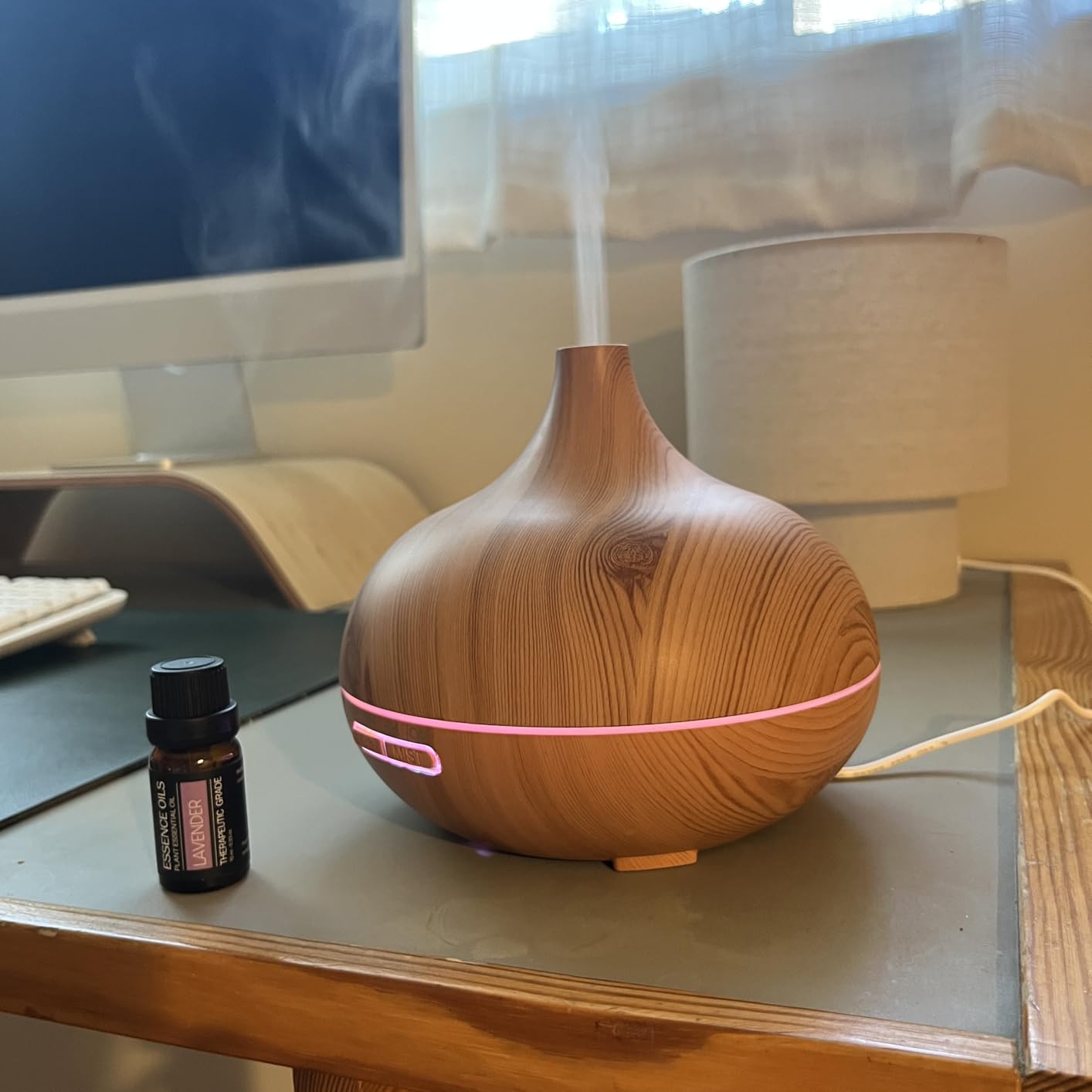 Ultimate Aromatherapy Diffuser & Essential Oil Set - Ultrasonic Top 10 Oils Modern with 4 Timer 7 Ambient Light Settings Therapeutic Grade Lavender customer photo 1