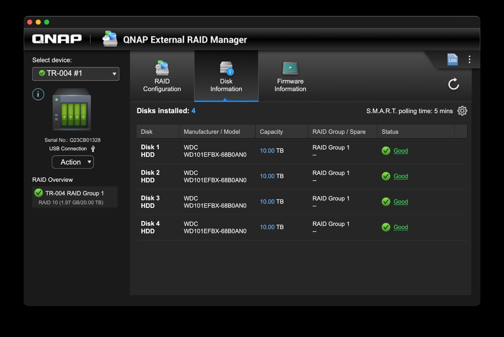 QNAP TR-004 4 Bay USB Type-C Direct Attached Storage (DAS) with hardware RAID (Diskless) customer photo 1