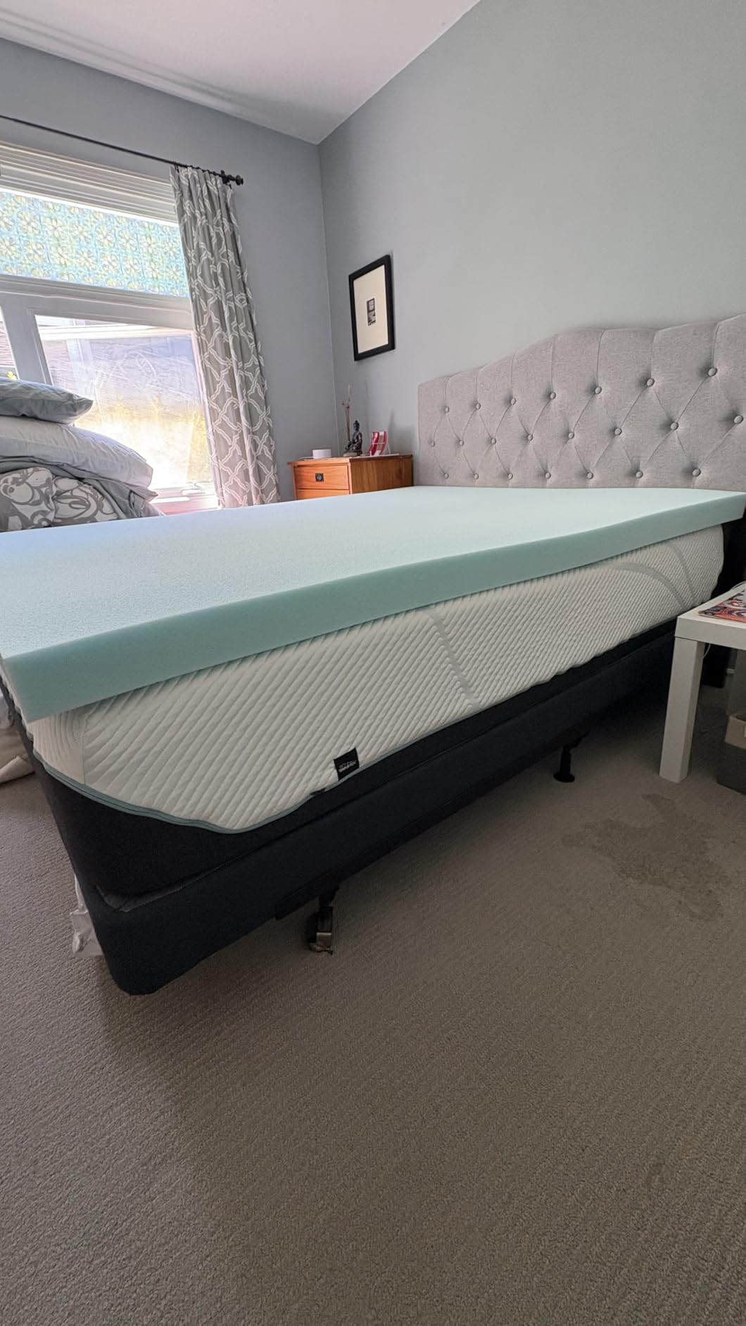 Linenspa Memory Foam Mattress Topper, Queen Size - 3 Inch Gel Infused Memory Foam - Plush Feel - Cooling and Pressure Relieving - CertiPUR Certified customer photo 2