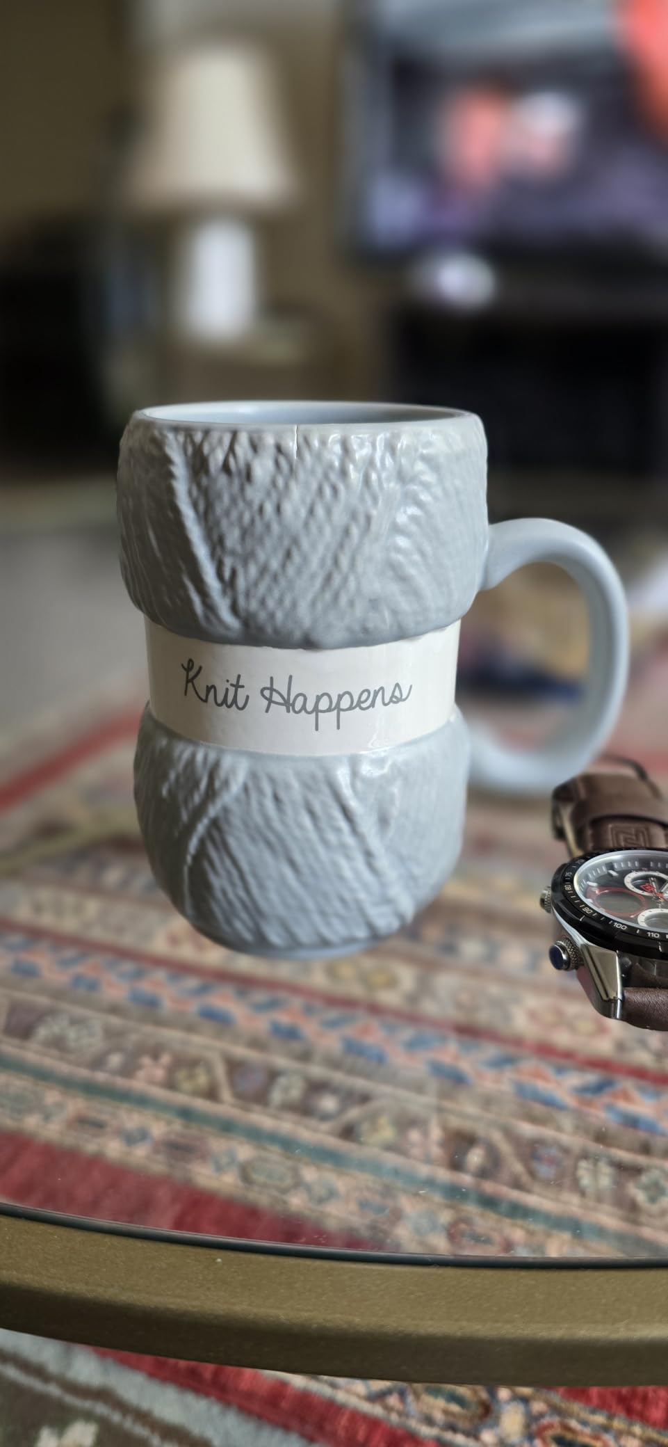 Boxer Gifts Knitting Gift Mug For Knitters - Knit Happens - Yarn Design - Gag Funny Gift For Her customer photo 2