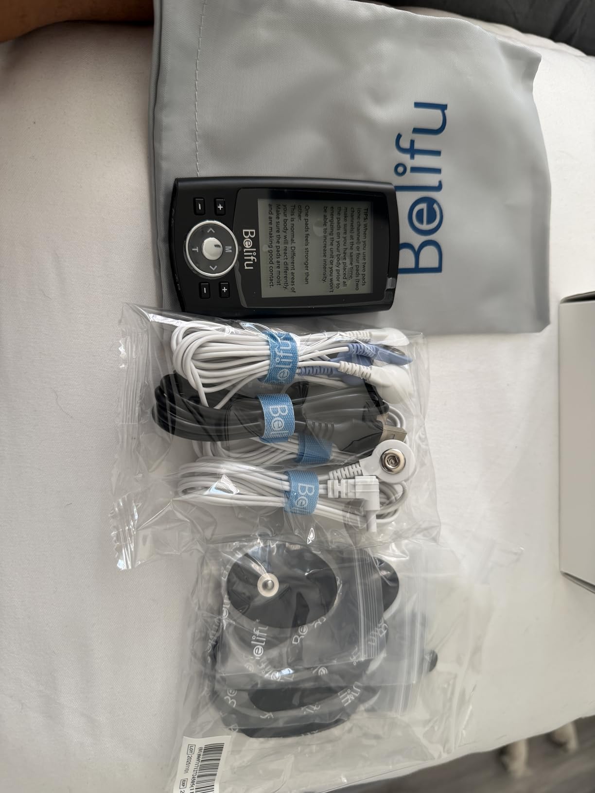Dual Channel TENS EMS Unit 24 Modes Muscle Stimulator for Pain Relief Therapy, Electronic Pulse Massager Muscle Massager with 10 Pads, Dust-Proof Drawstring Storage Bag, Fastening Cable Ties customer photo 2