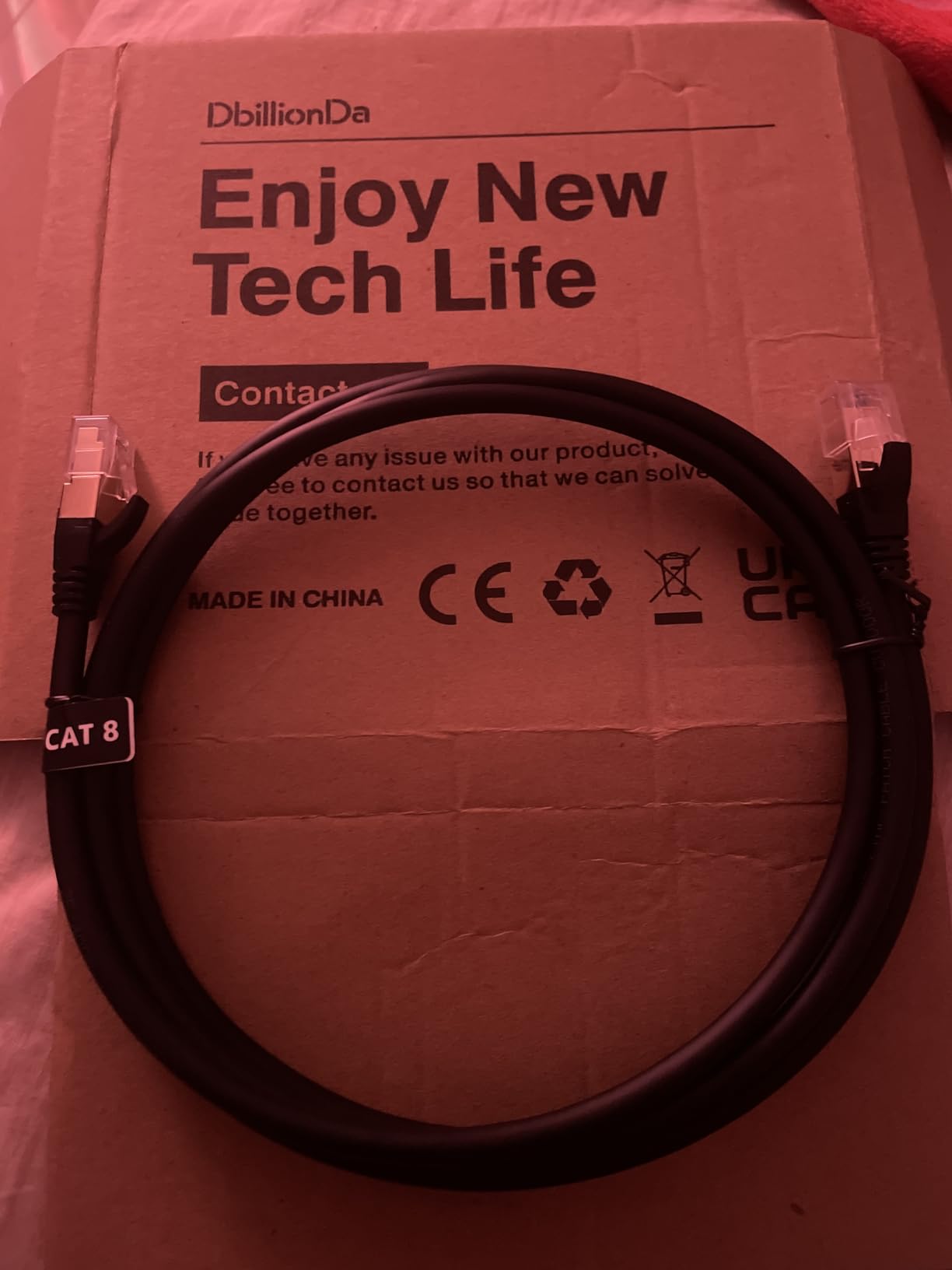 DbillionDa Cat 8 Ethernet Cable 40Gbps 2000MHz, 6FT Supports Cat7 Cat6 Cat5e Cat5, High-Speed RJ45 Cable, Heavy-Duty Indoor/Outdoor, Gold-Plated, Weatherproof & UV-Resistant for Gaming, PC, Router customer photo 2