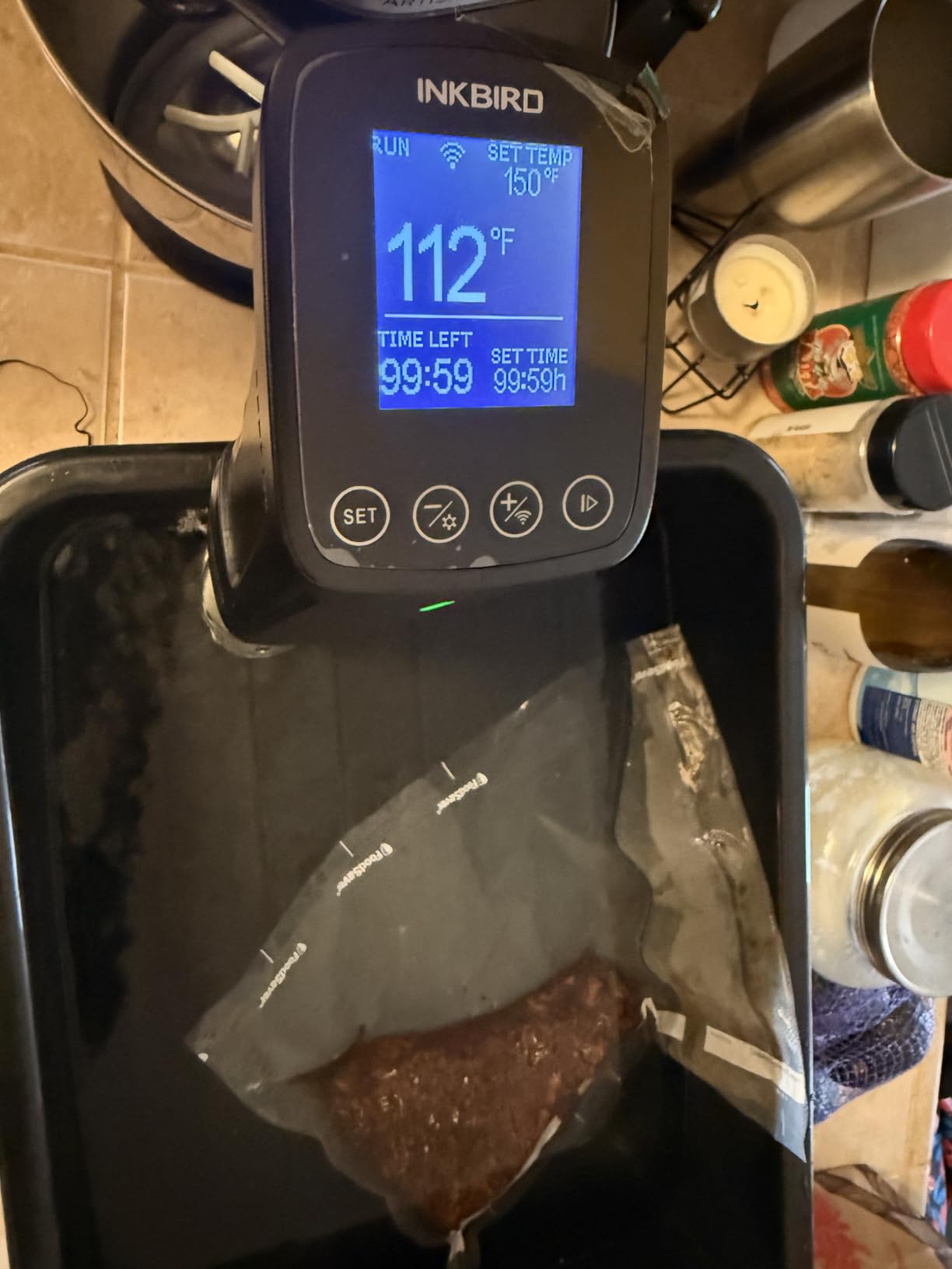 INKBIRD WIFI Sous Vide Cooker ISV-100W, 1000 Watts Sous Vide Machine Immersion Circulator with 14 Free Preset Recipes on APP & Calibration Function, Thermal Immersion, Fast-Heating with Timer customer photo 1