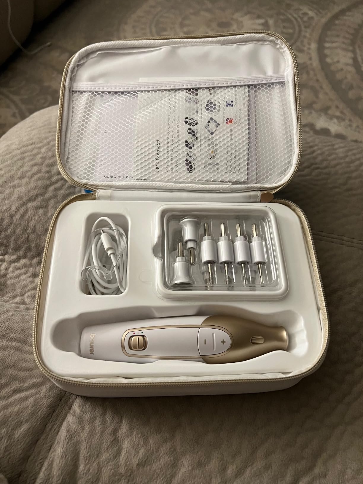 Beurer MP64 Nail Drill Kit, Cordless Electric Nail File with 10 Attachments and LED Light, Electric Manicure Set with Adjustable Speed, E-File for Manicure and Pedicure, with Storage Case customer photo 2