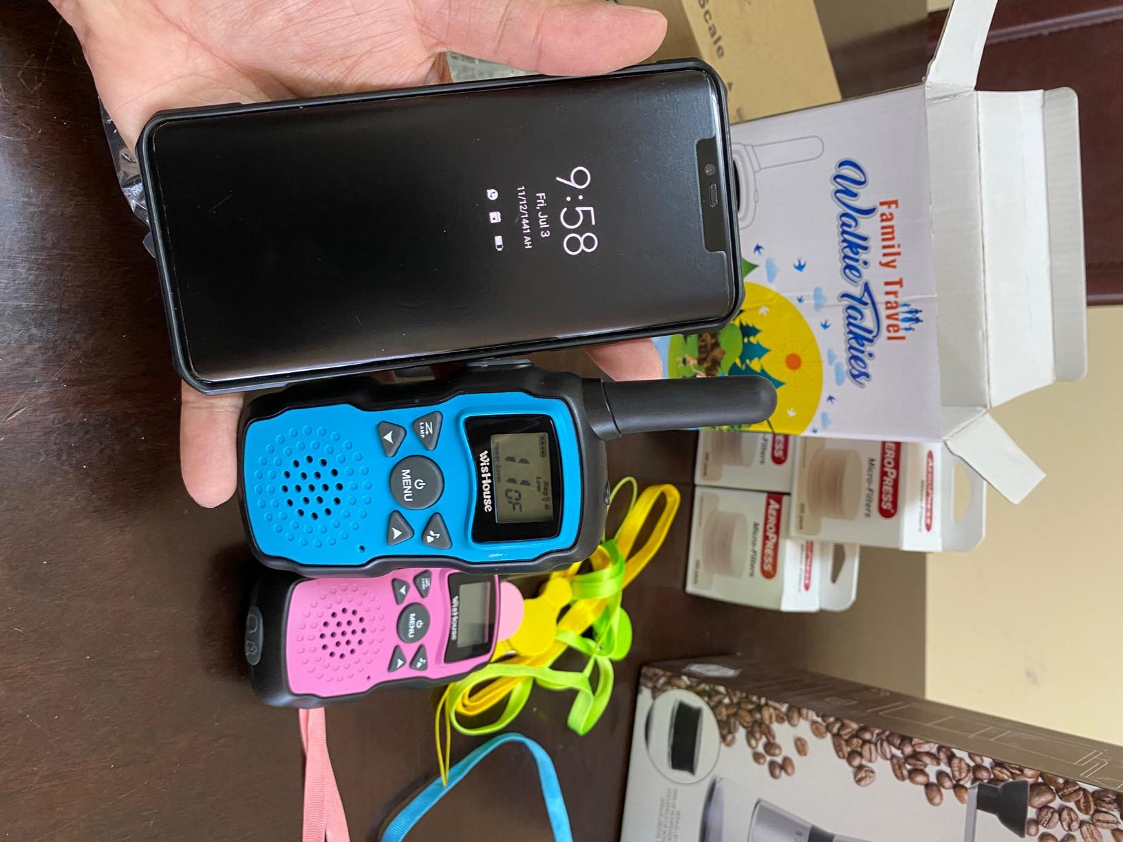 Wishouse Walkie Talkies for Kids 4 Pack,Family Walky Talky Adults Children Radio Long Range,Outdoor Camping Fun Toys Birthday Present Xmas Gifts for 4 5 6 7 8 Year Old Girls Boys customer photo 1