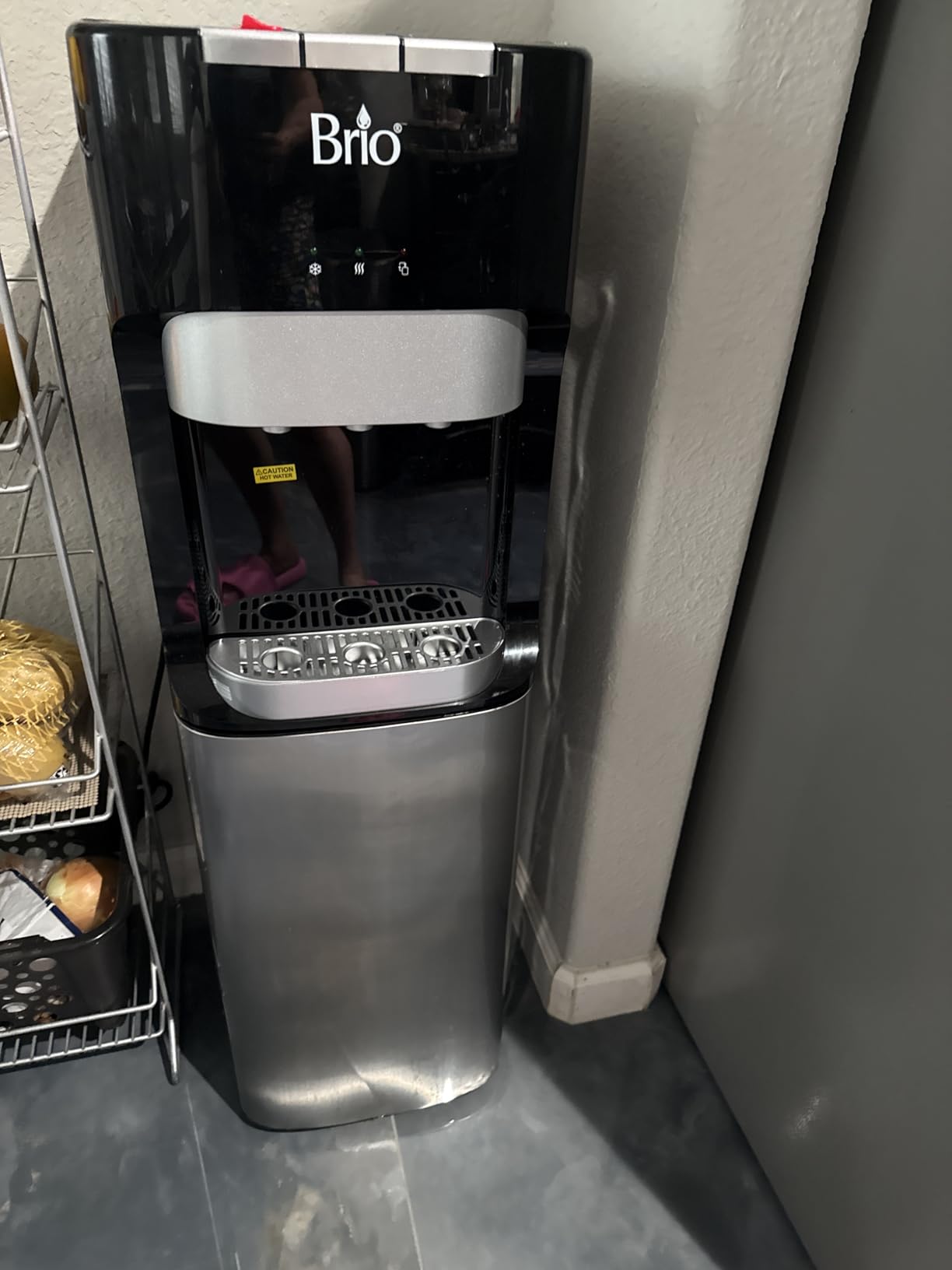 Brio Bottom Loading Water Cooler Dispenser for 5 Gallon Bottles - 3 Temperatures with Hot, Room & Cold Spouts, Child Safety Lock, LED Display with Empty Bottle Alert, Stainless Steel customer photo 2