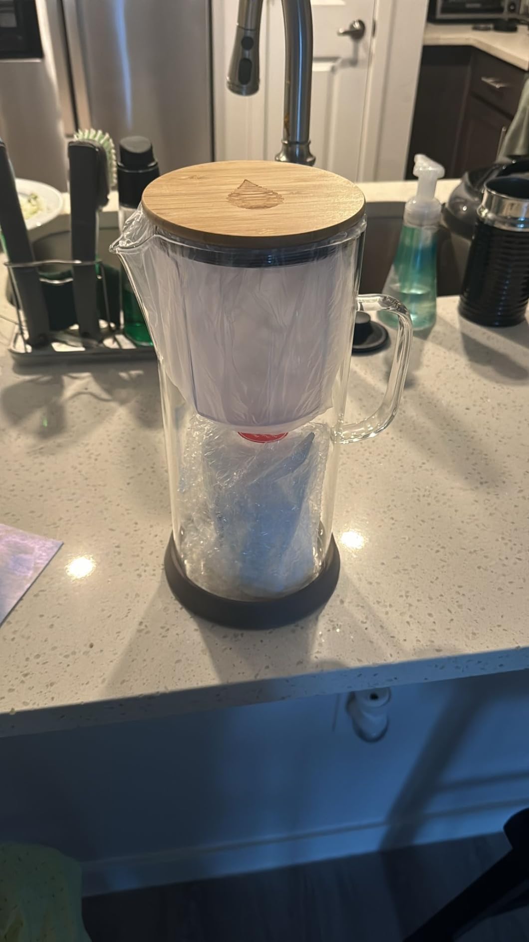 Invigorated Water pH Restore Glass Alkaline Water Pitcher - Long Lasting Water Filter Pitcher with Multi-Stage Filtration System - Glass Water Jug for High pH, Pure Drinking Water - 3.5 L / 118 Oz customer photo 2