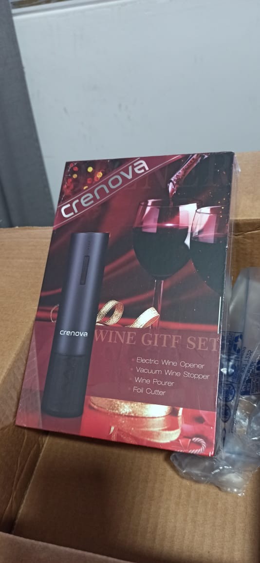 Crenova Electric Wine Opener, Rechargeable Wine Bottle Corkscrew Opener | 6-in-1 Set with Vacuum Stopper, Aerator Pourer, Foil Cutter, Display Base, Gifts for Valentines Day New Home Wedding Birthday customer photo 1