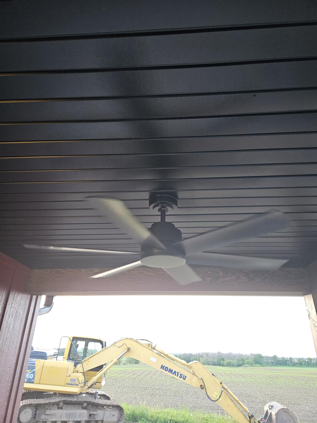 Hunter Kennicott, Outdoor or Indoor, Ceiling Fan, 44 inch, Matte Black | No Light, Standard Mount, Wall Control, 6 Blades, For Living Room, Patio, Porch, Garage, 59613 customer photo 1