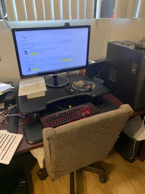 VariDesk Essential 30 - Two-Tier Standing Desk Converter for Home Office - Adjustable Sit Stand Desk with 11 Height Settings - Standing Desk Riser for Monitor & Accessories - 30
