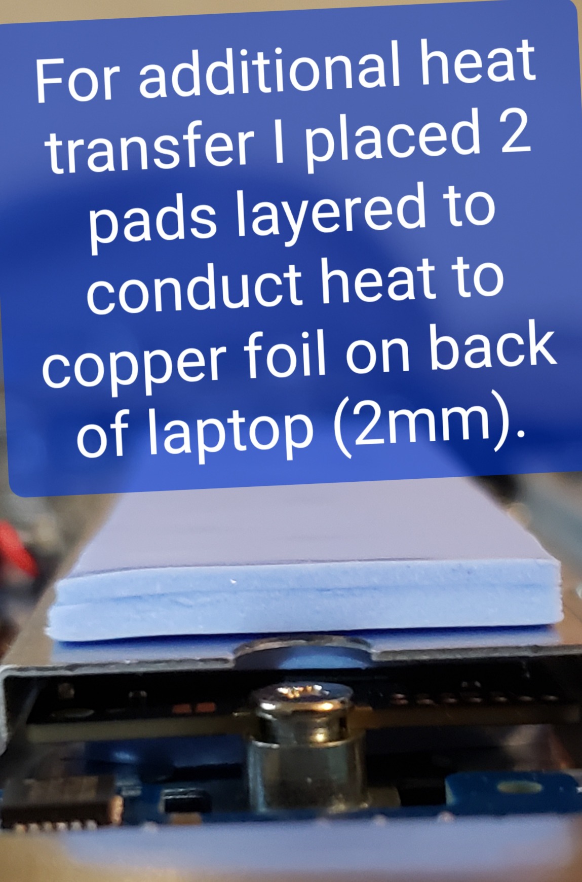 [6-Pack] Thermal Conductive Silicone Pads, Soft Safe Simple to Apply for SSD CPU GPU LED IC Chipset Cooling -Blue customer photo 2