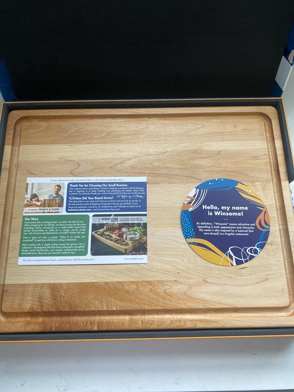 Sonder Los Angeles Laurel Cutting Board | Teak Edge Grain Cutting Board for Kitchen with Juice Groove | Reversible Charcuterie Butcher Block | Gift Box Included | 18x14x1.25 in customer photo 2