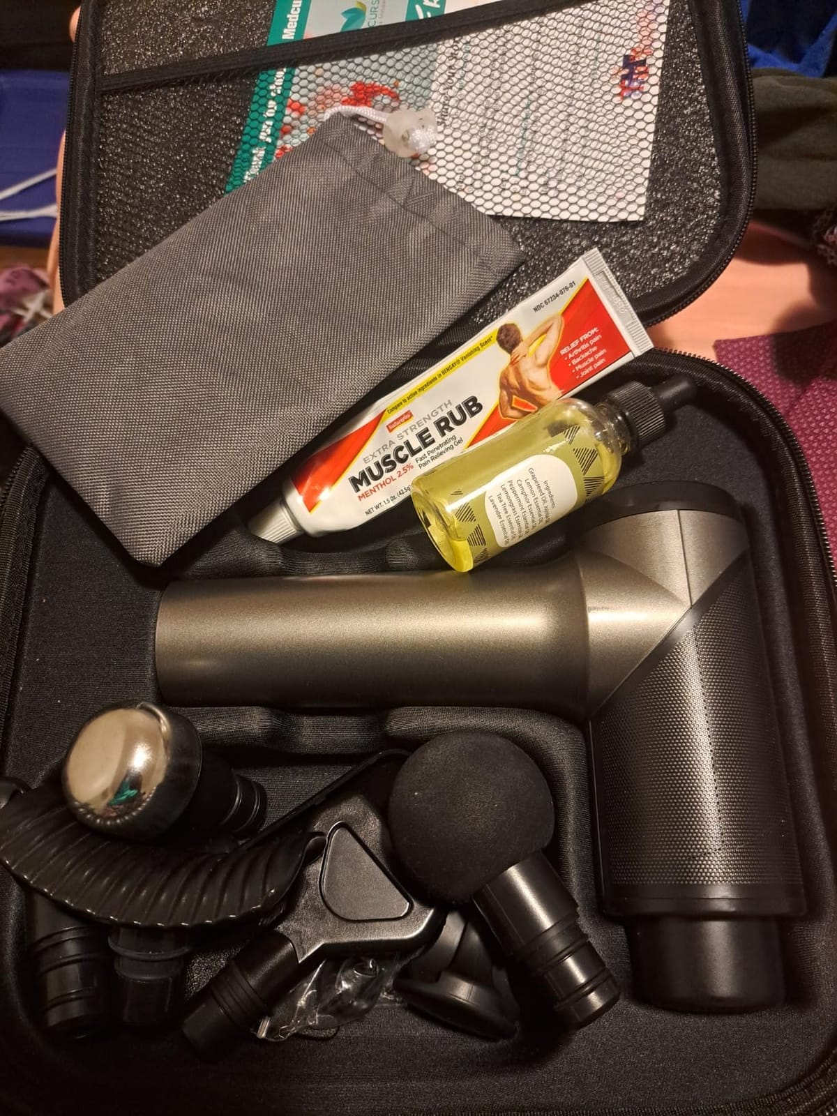 Medcursor Massage Gun - High Intensity Brushless Motor, Handheld Percussion Deep Tissue Massager with 6 Massage Heads for Sore Muscle and Stiffness, Valentines Day Gifts (Gray) customer photo 1